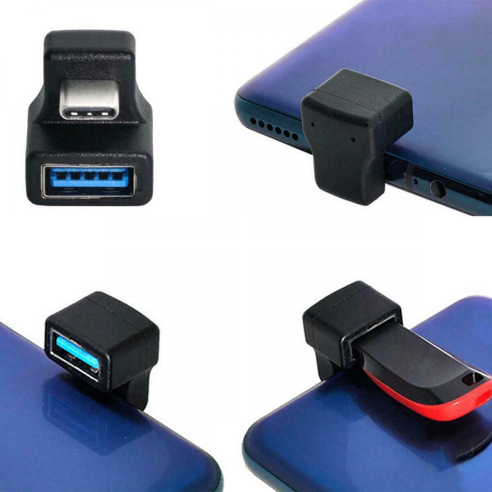 USB C angled OTG adapter with USB-A 3.0 port