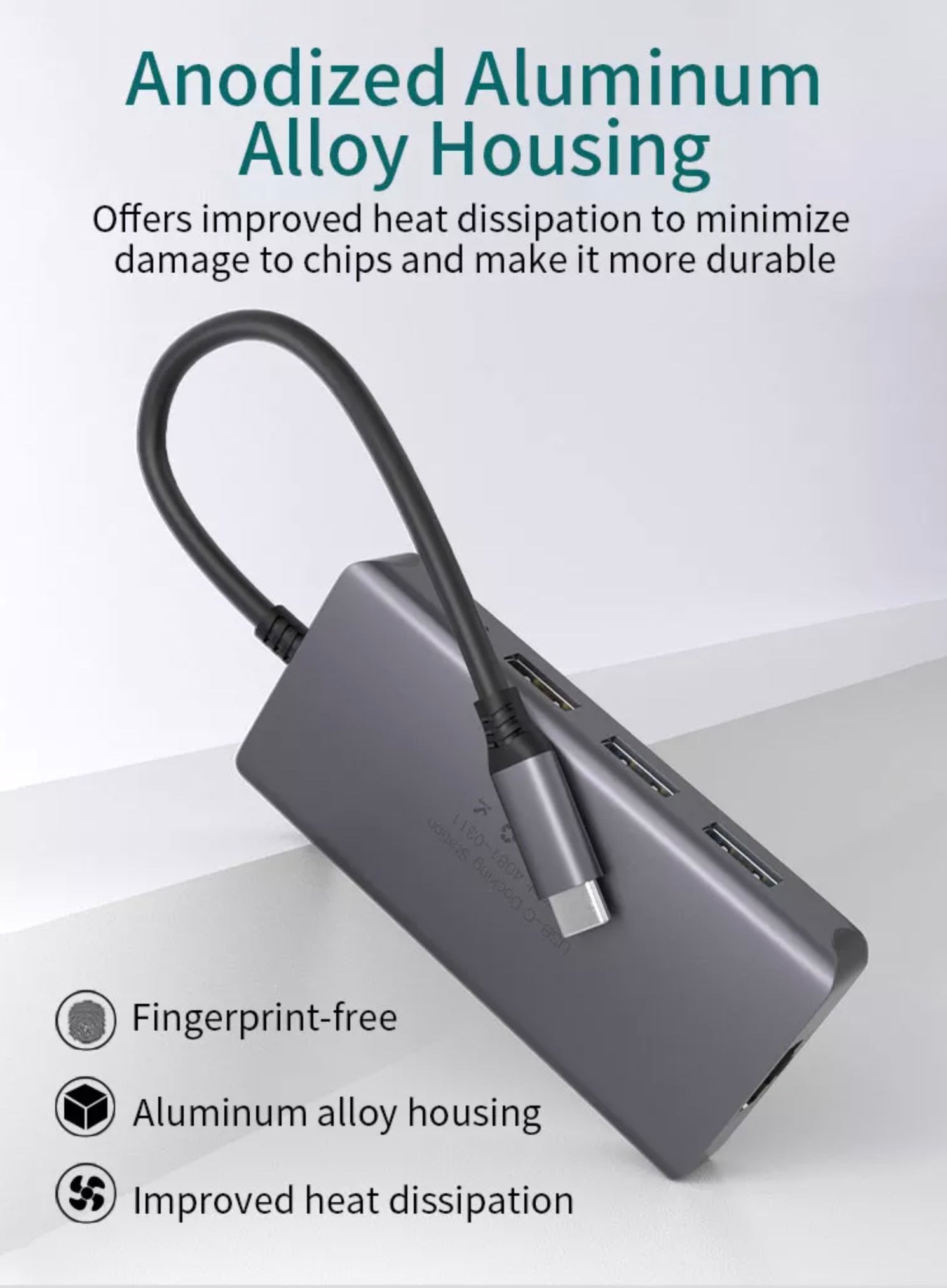 USB-C hub with 100W power delivery and USB A ports