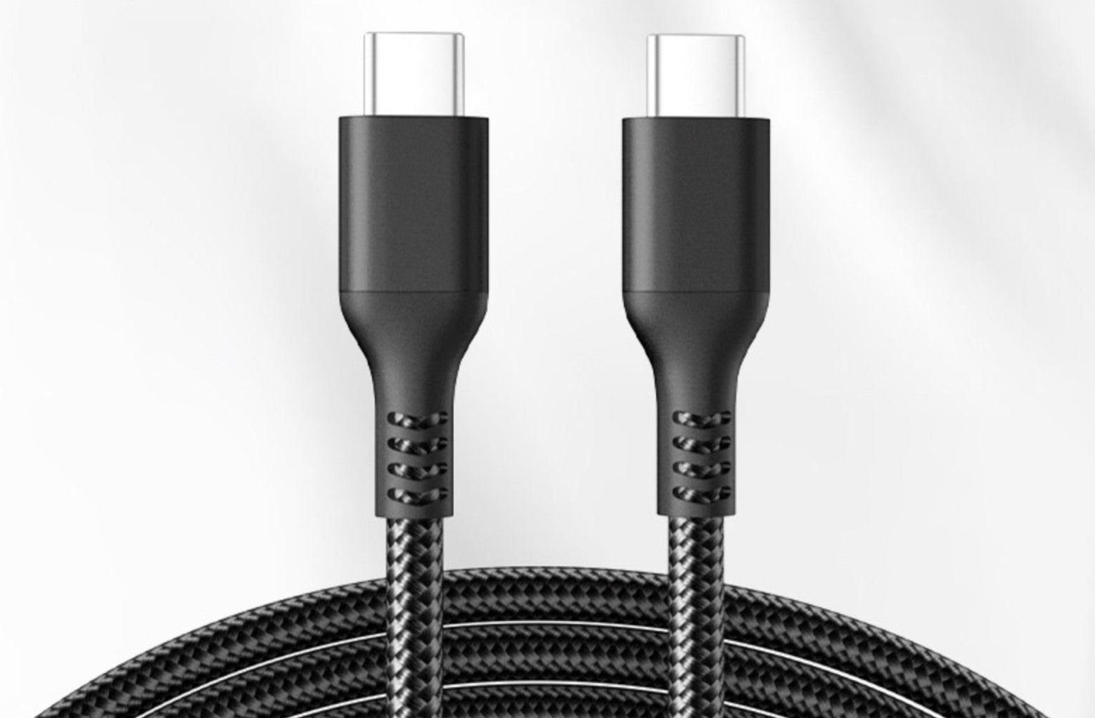 USB C 5A power delivery cable close-up connector