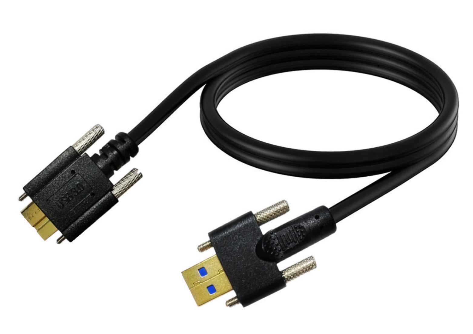 USB Micro-B 3.0 cable with dual M3 locking screws