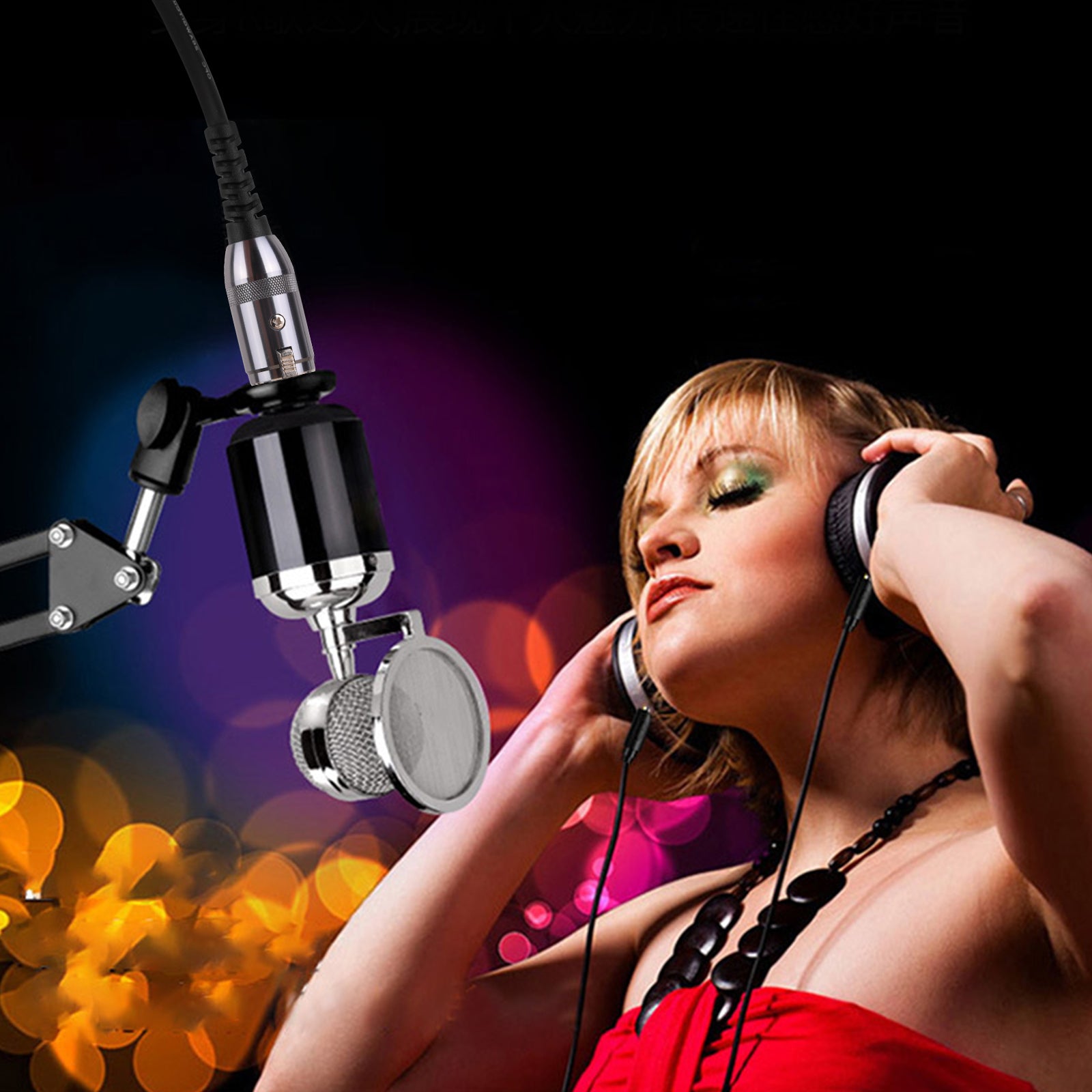 XLR female connector on balanced audio lead for studio and live sound