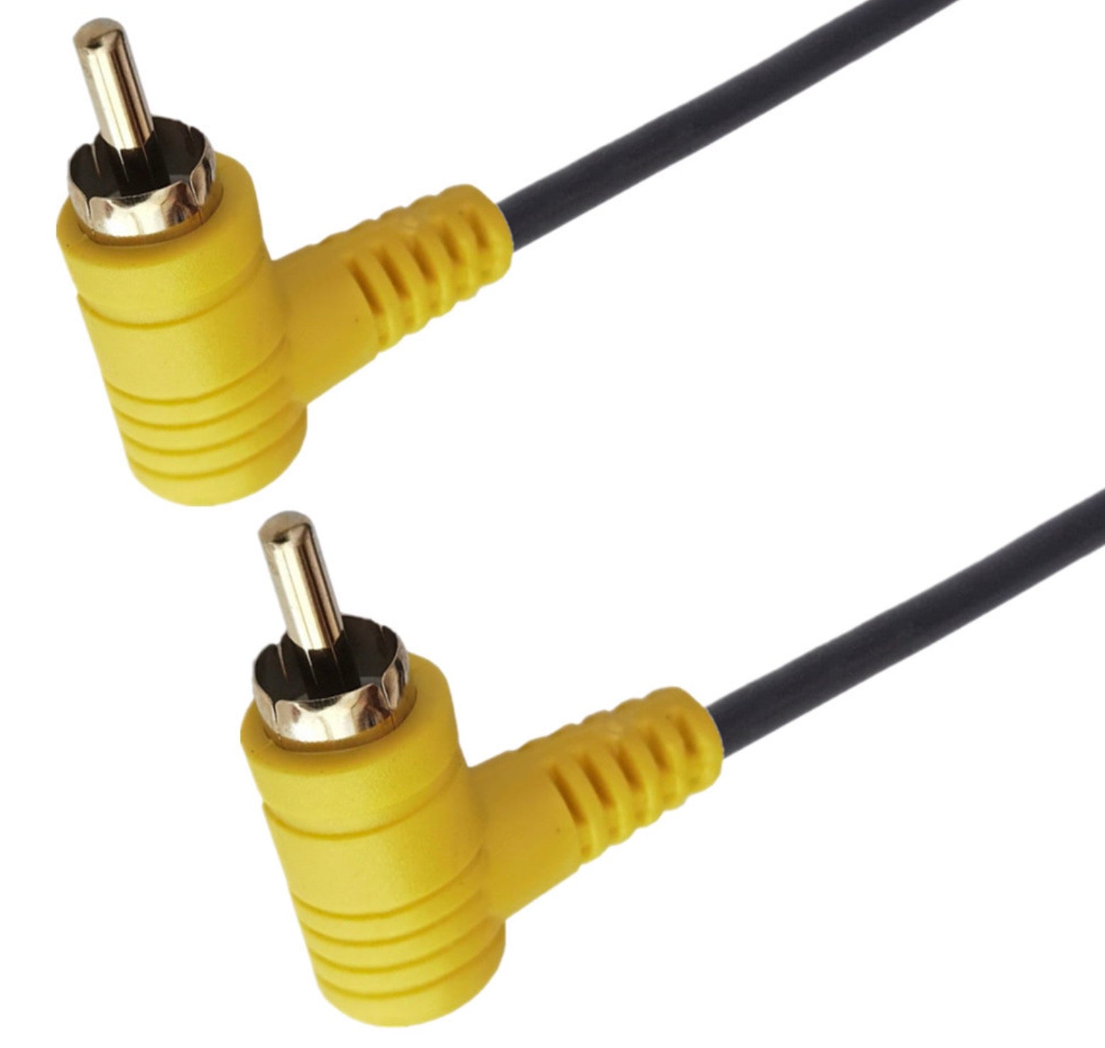 Yellow RCA right angle video cable