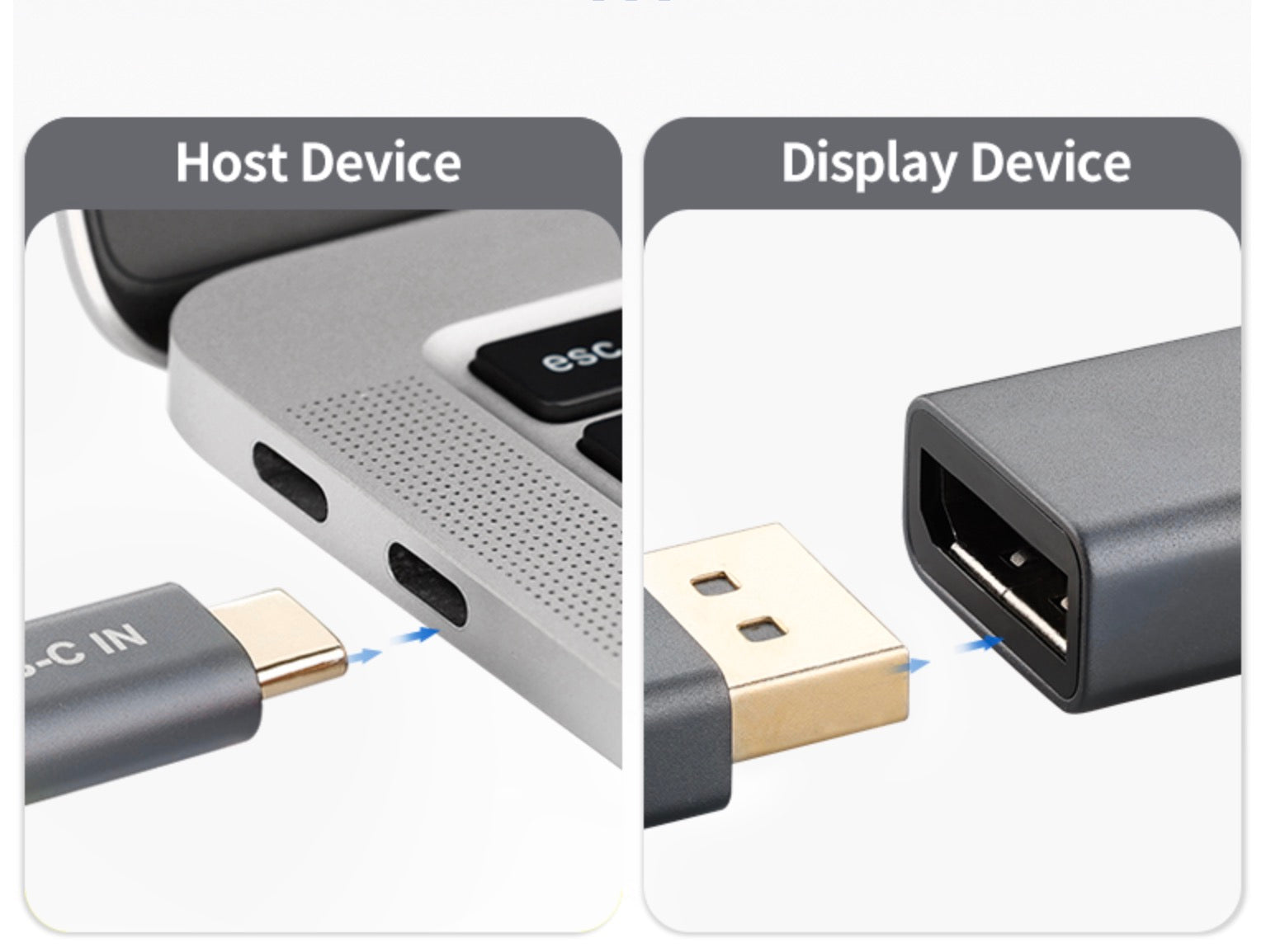 USB-C to DisplayPort Female Converter 4K 60Hz 0.2m