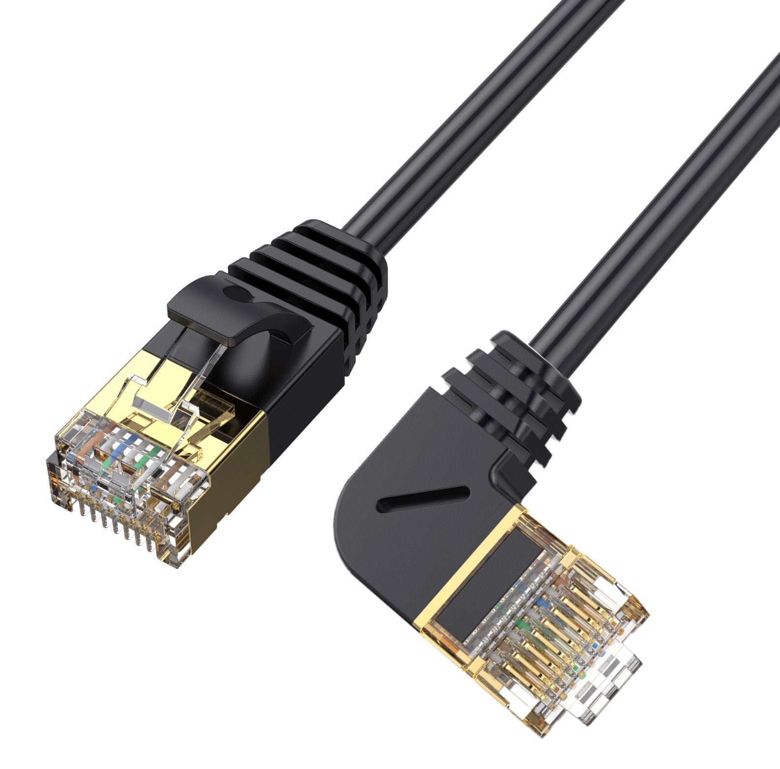 CAT8 RJ45 Ethernet cable with gold-plated connectors for high-speed networking