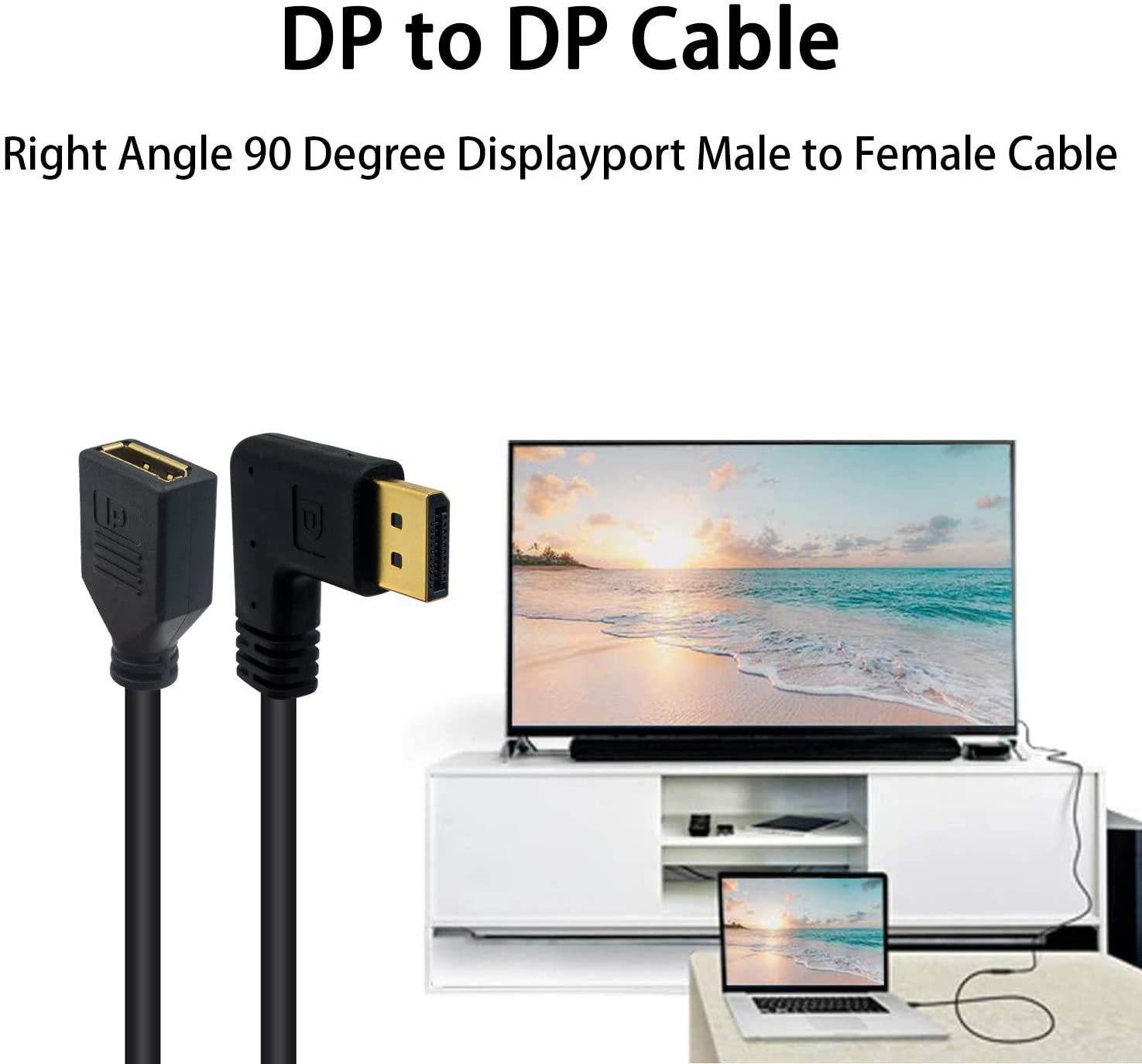 DisplayPort Male to Female Extension Cable 0.3m
