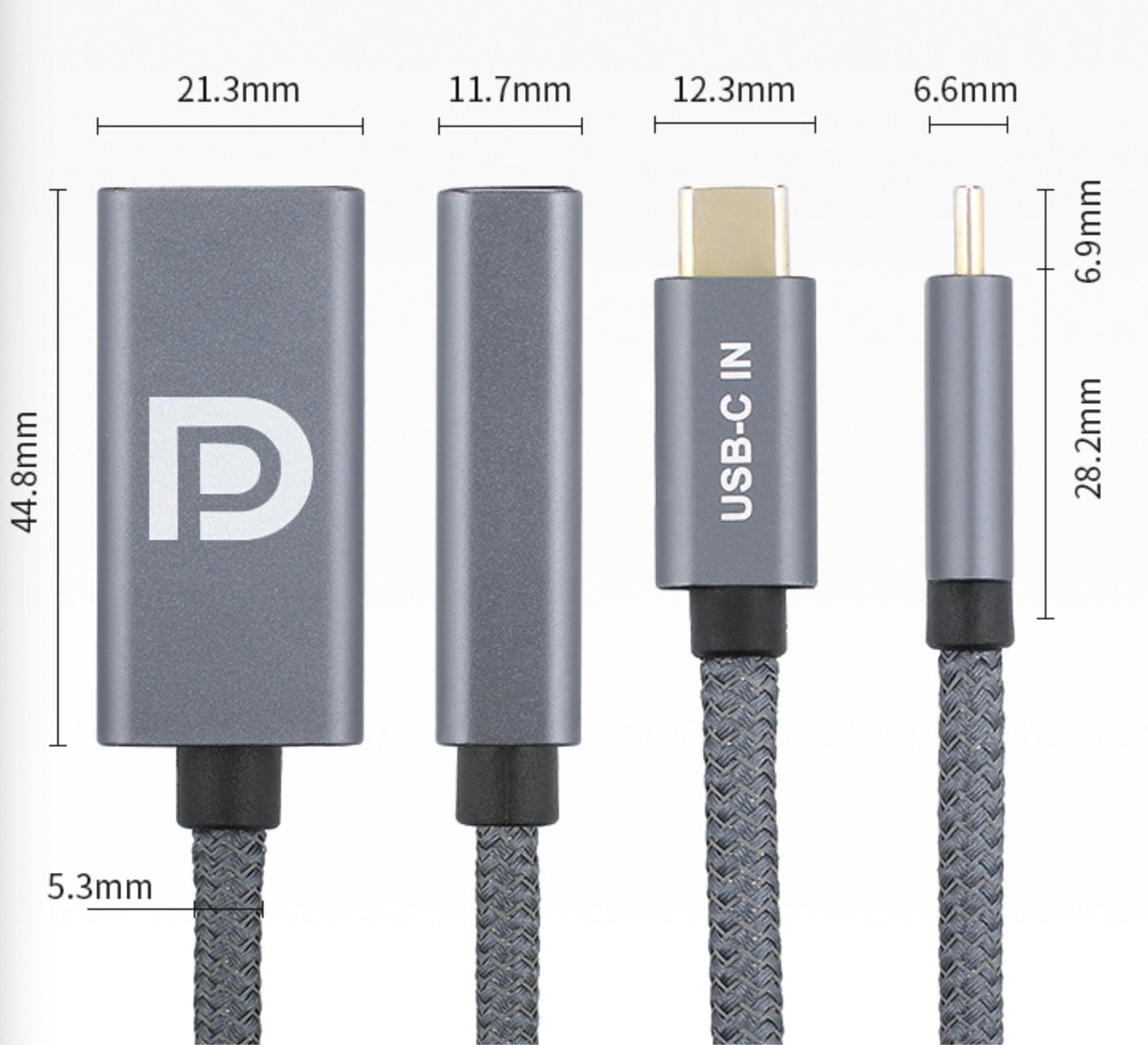 USB-C to DisplayPort Female Converter 4K 60Hz 0.2m