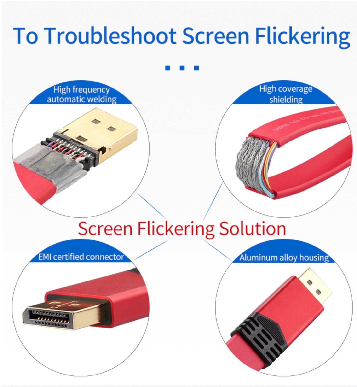 DisplayPort 1.2 Male to Male Flat Cable 4K 60Hz