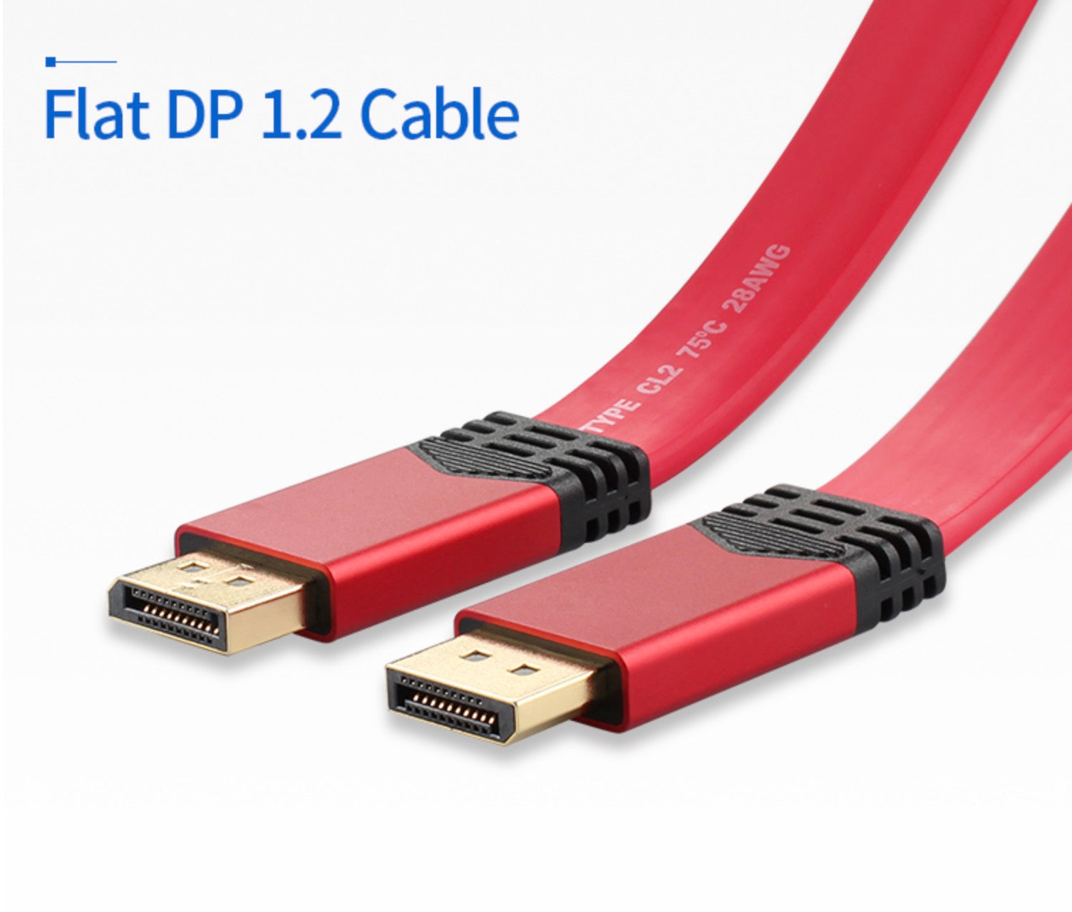 DisplayPort 1.2 Male to Male Flat Cable 4K 60Hz