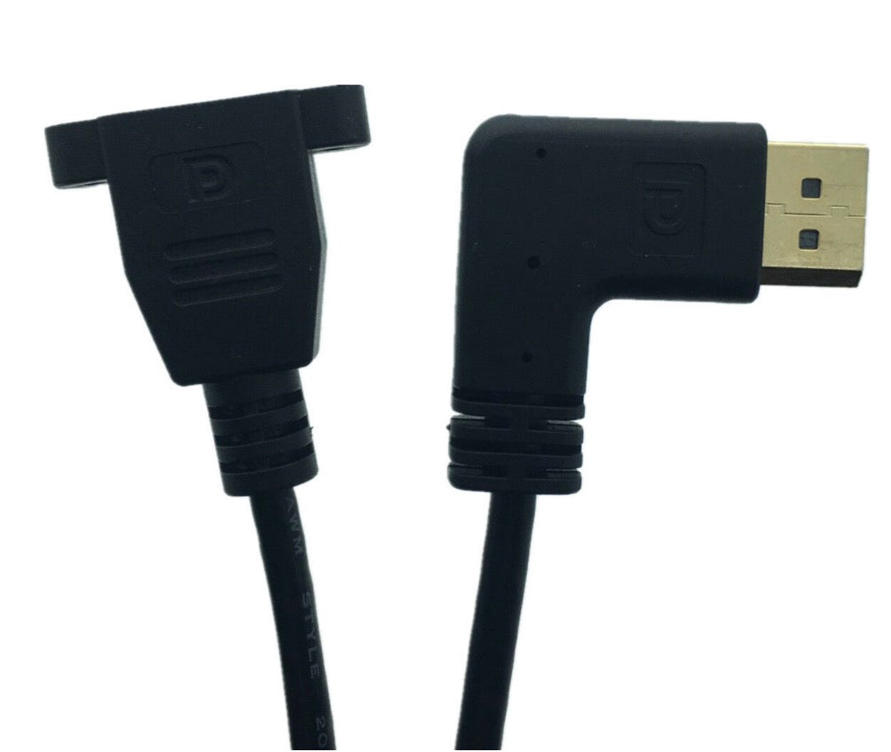 Displayport Male to Female Panel Mount 4K Extension Cable (0.3m)