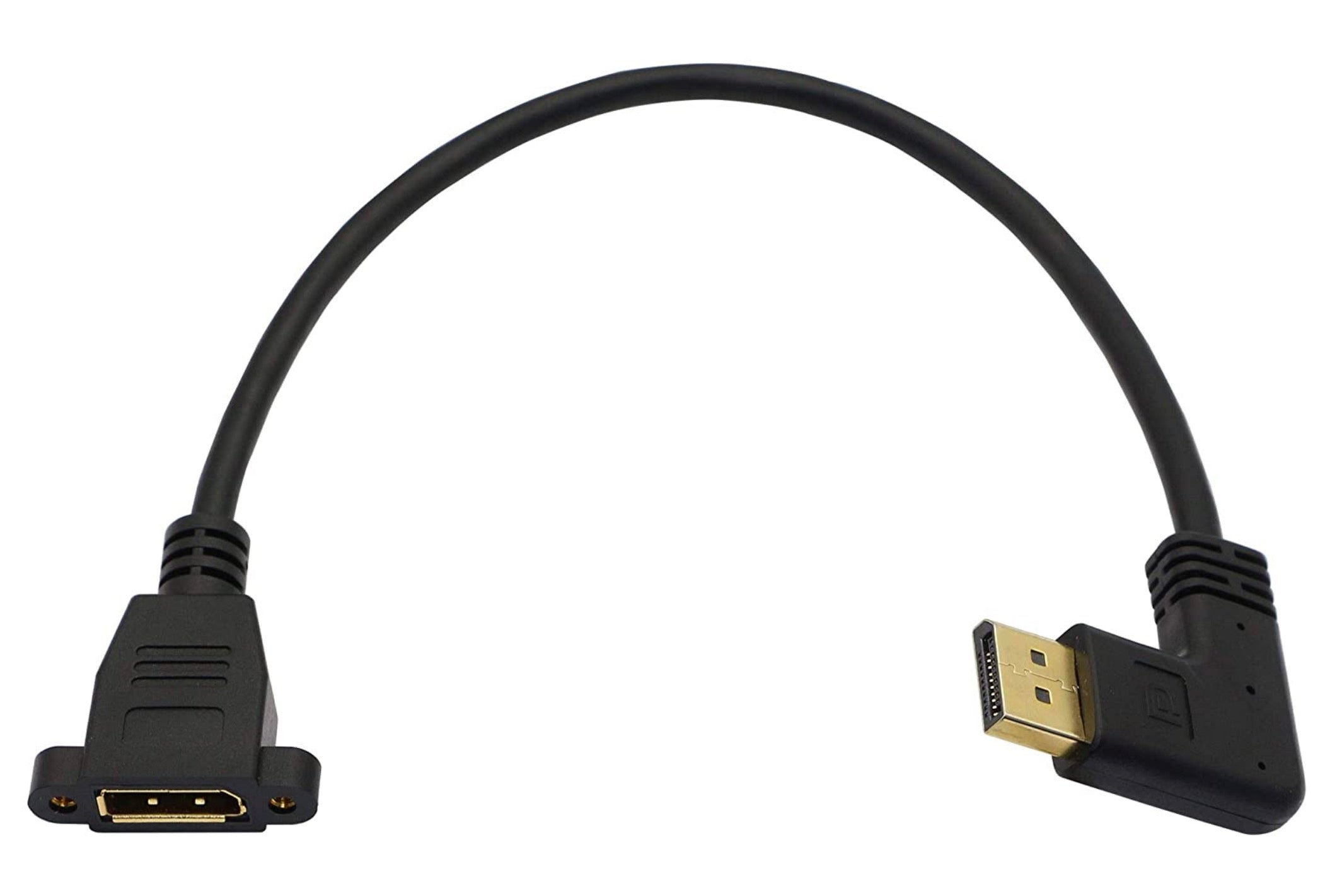 DisplayPort Male to Female  Extension Cable with Panel Mount 0.3m