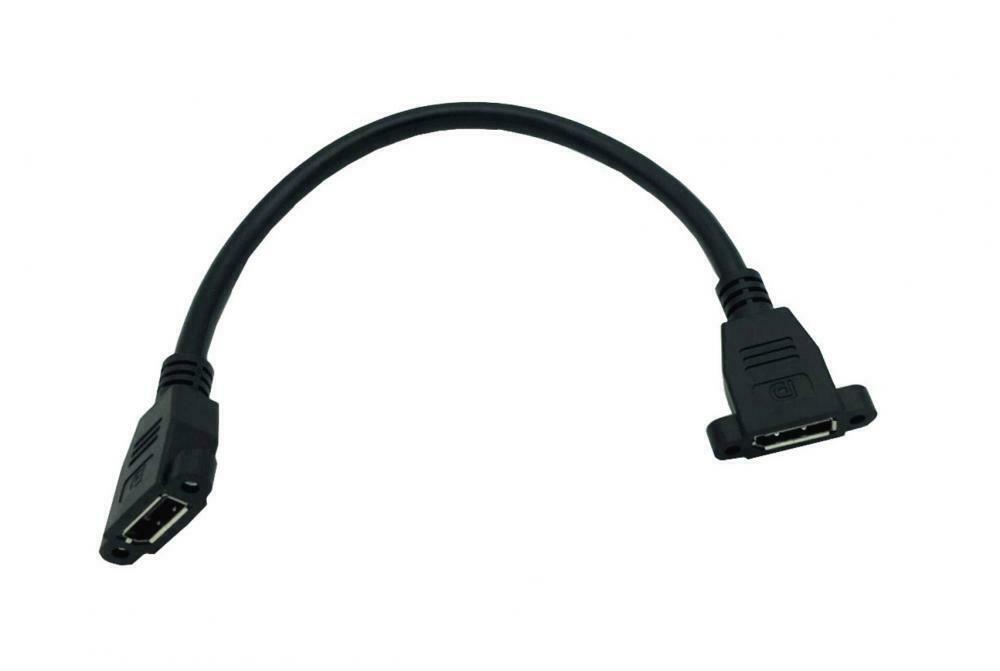 DisplayPort (1.2) Female to Female Dual Panel Mount Extension Cable 0.3m