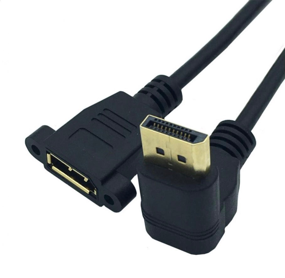 Displayport Male to Female Panel Mount 4K Extension Cable (0.3m)