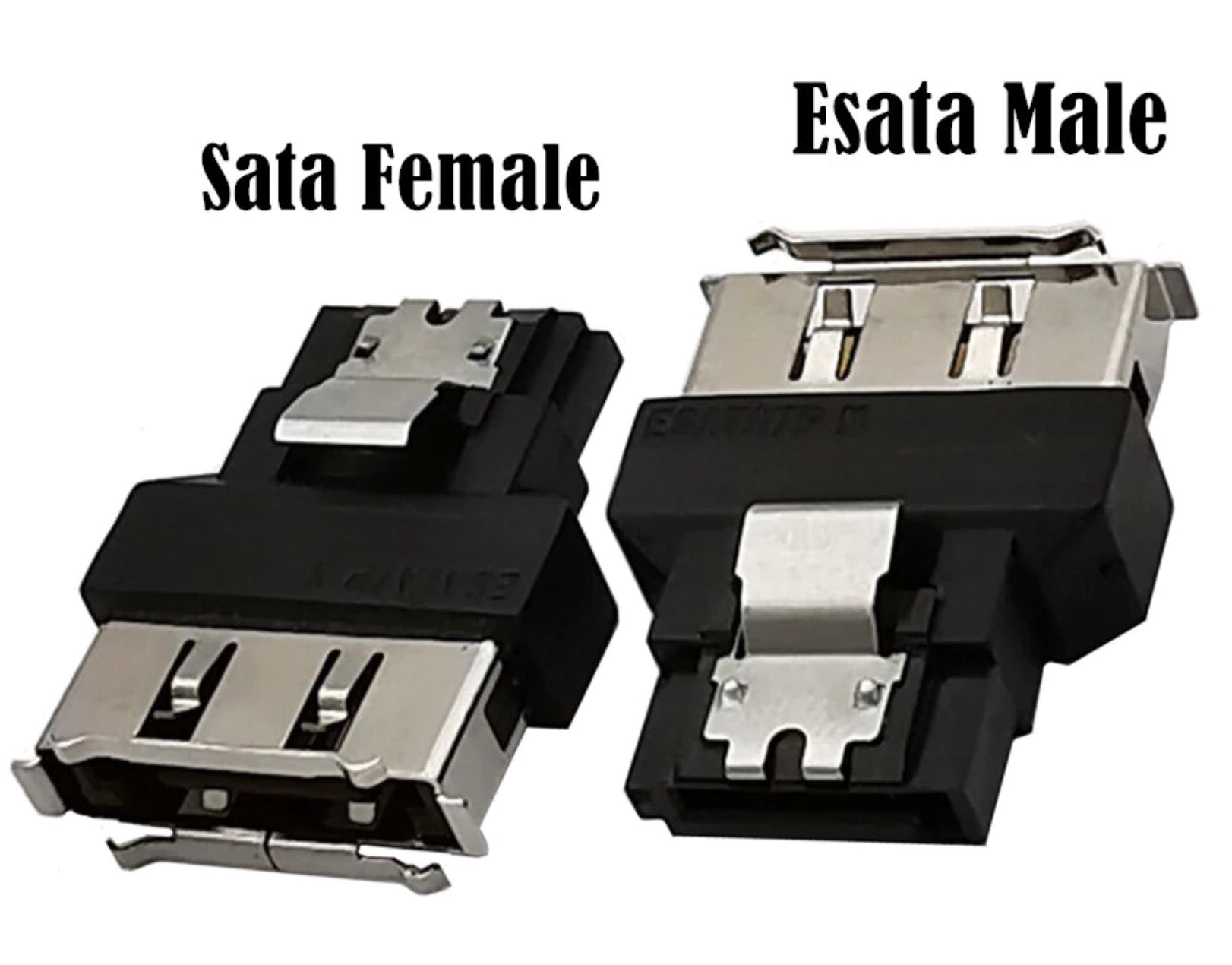 eSATA to SATA data adapter close up