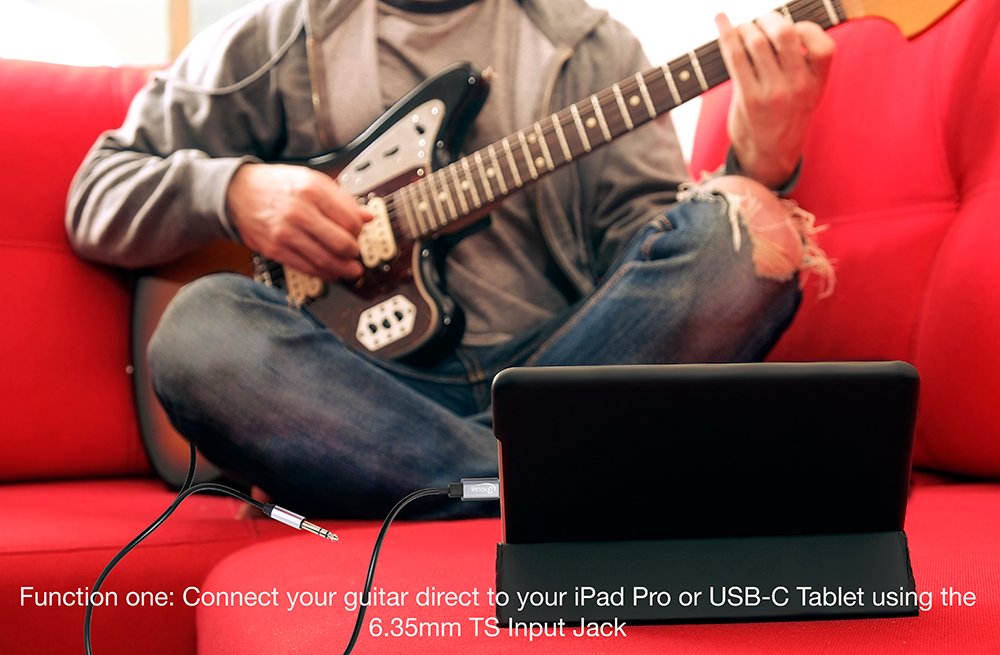 USB-C to Dual 6.35mm 2-in-1 Audio Instrument Cable For Guitar / Recording / Playing Music 3m