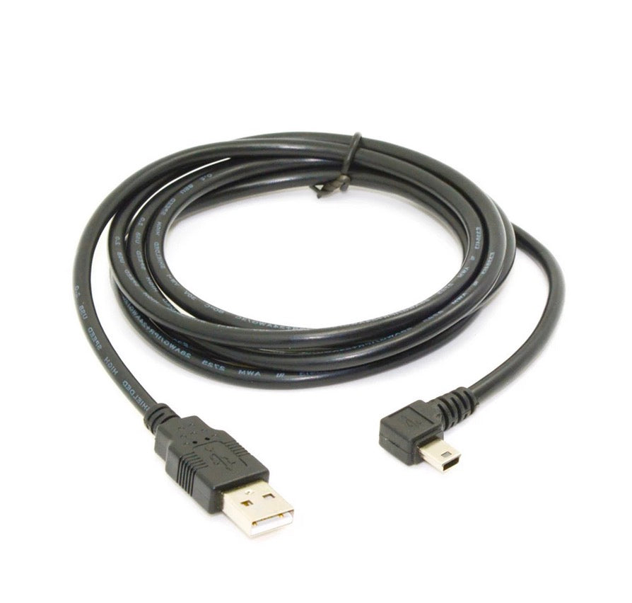 Mini-B USB 5 Pin Male to USB-A 2.0 Male Data Charge Cable 1.8m