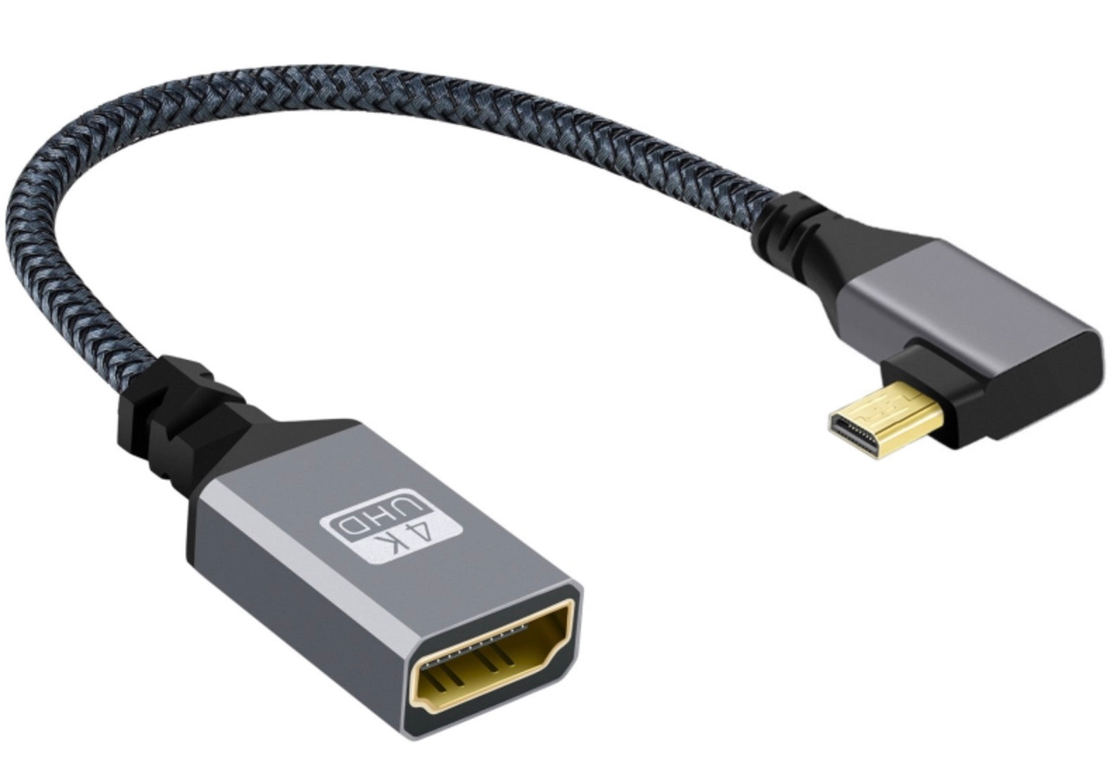 angled micro hdmi male to hdmi female adapter cable