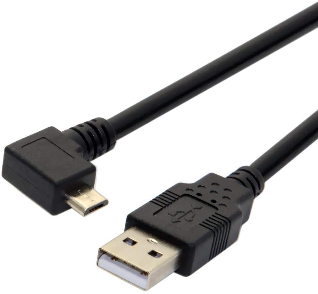 Coiled USB 2.0 Micro USB 5 Pin charging cable showing complete cable assembly