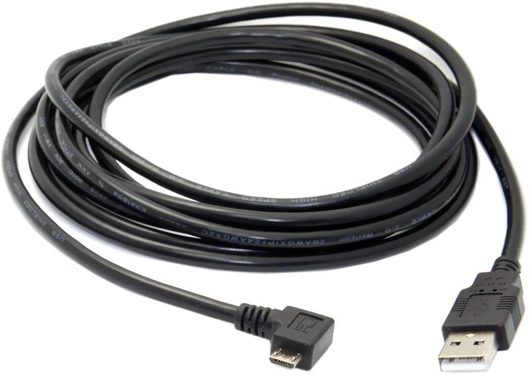 USB 2.0 Type-A to Micro USB 5 Pin 3 metre charging and data cable used with smartphones, tablets, GPS devices and portable electronics