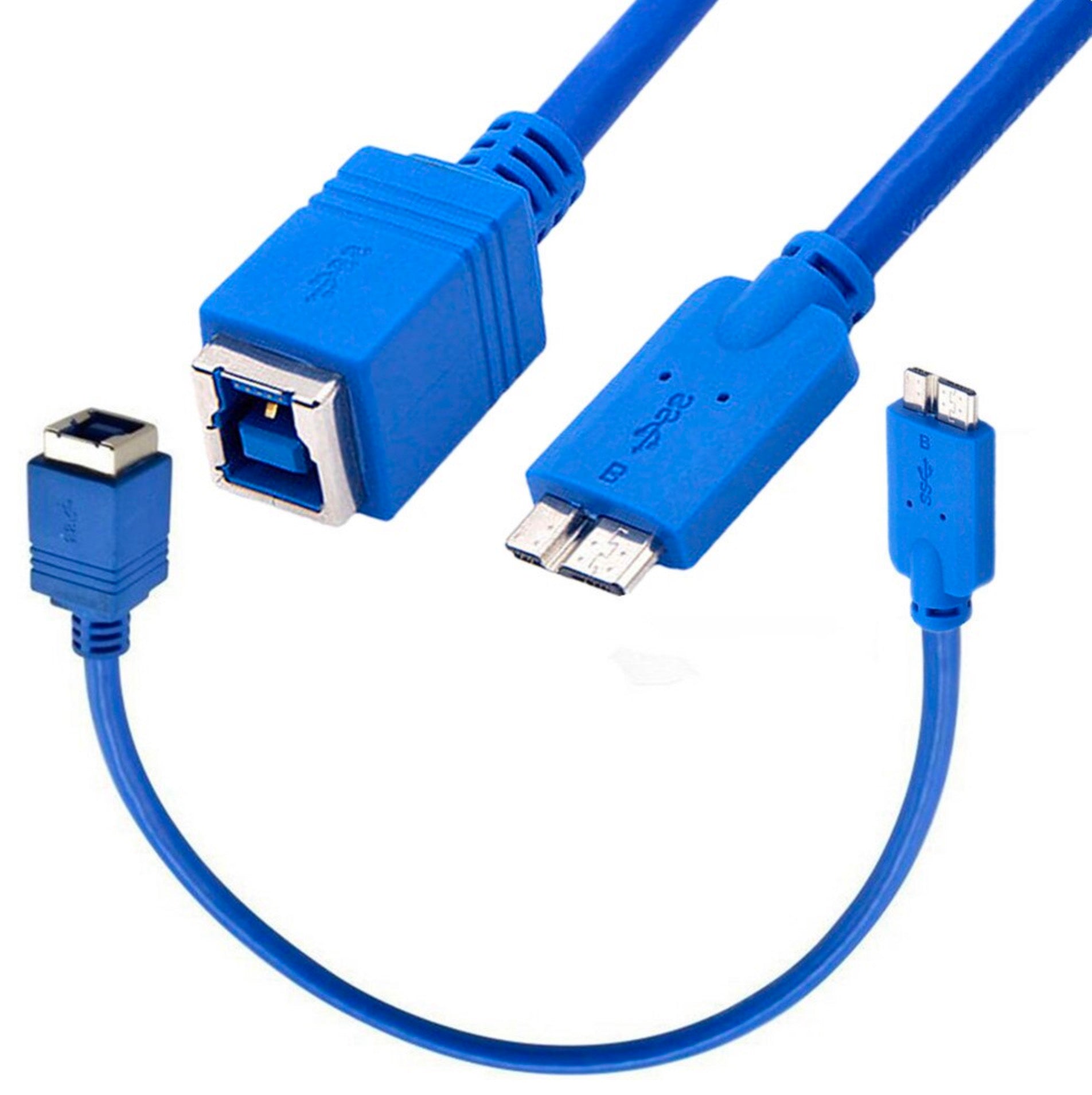 USB 3.0 Type B Female to Micro B Male 10pin Cable 0.3m