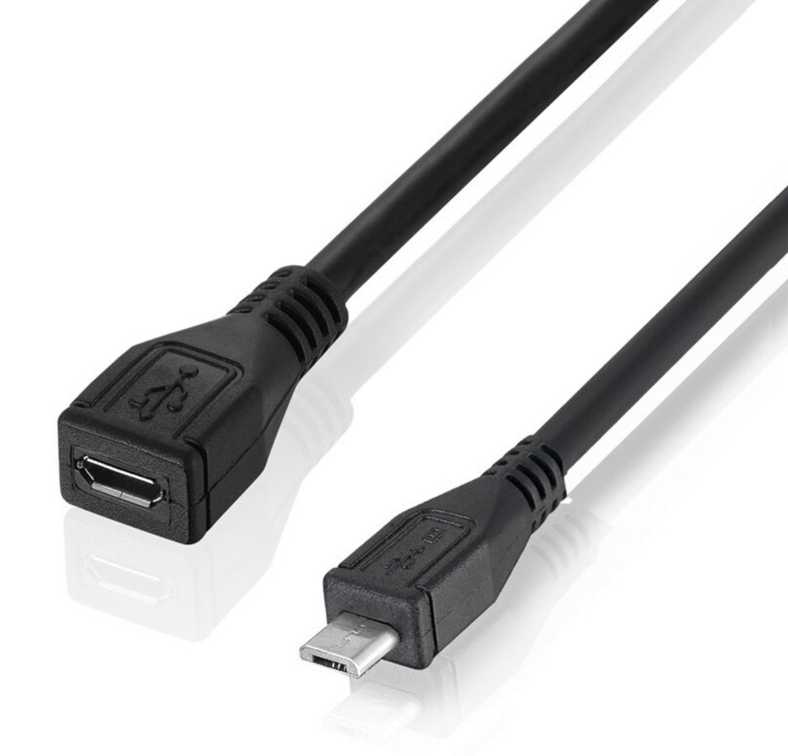 Micro USB B Male to Female Data Extension Cable 0.25m