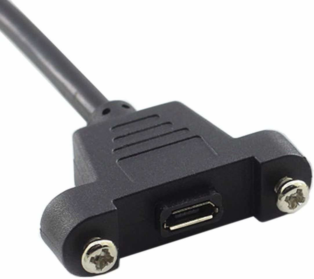 USB Micro B Male to Female Panel Mount Extension Cable