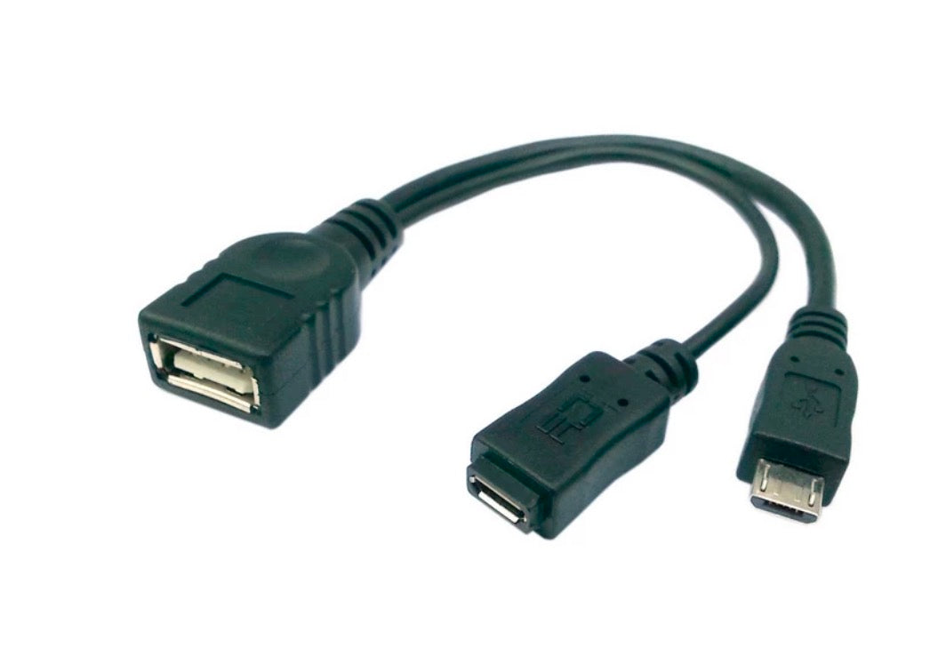 Micro USB Host OTG Cable with External Power Supply 0.2m