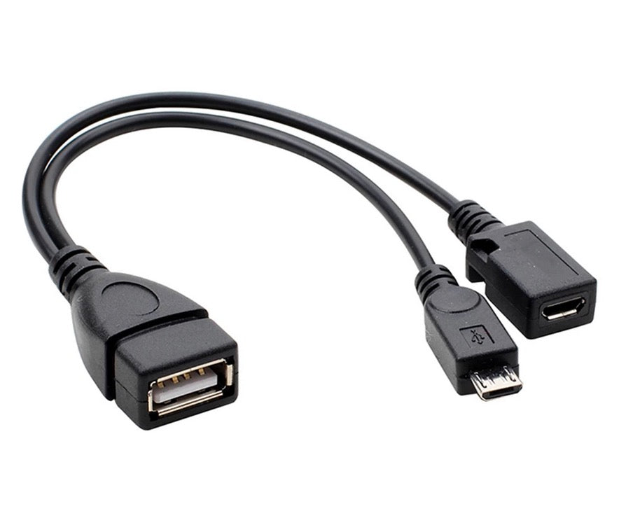 Micro USB Host OTG Cable with External Power Supply 0.2m