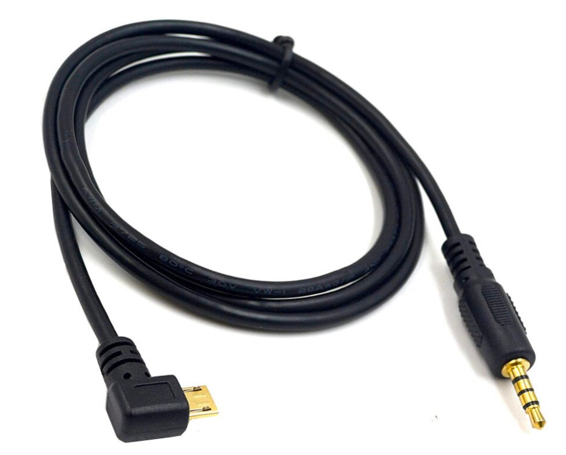 3.5mm Male 4 Pole to Micro USB Male Left Angle Audio Cable 1m