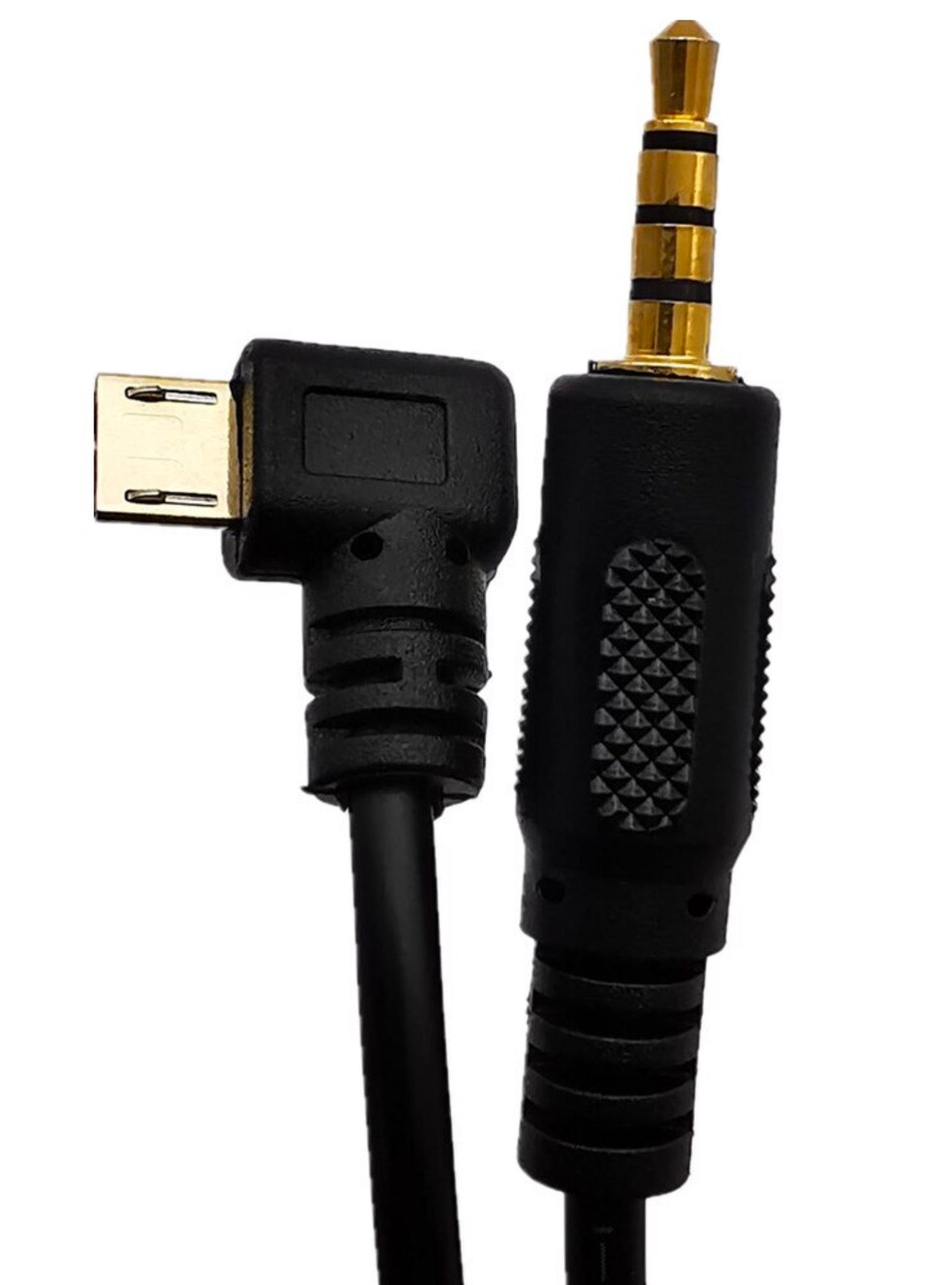 3.5mm Male 4 Pole to Micro USB Male Left Angle Audio Cable 1m