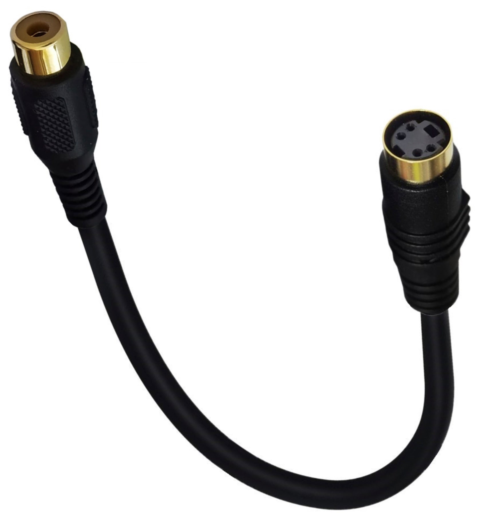 Close-up of the 4-pin Mini DIN female connector