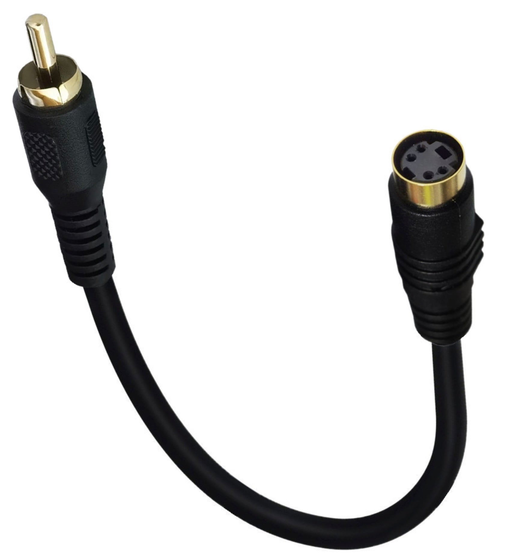 Close-up of the 4-pin Mini DIN male connector