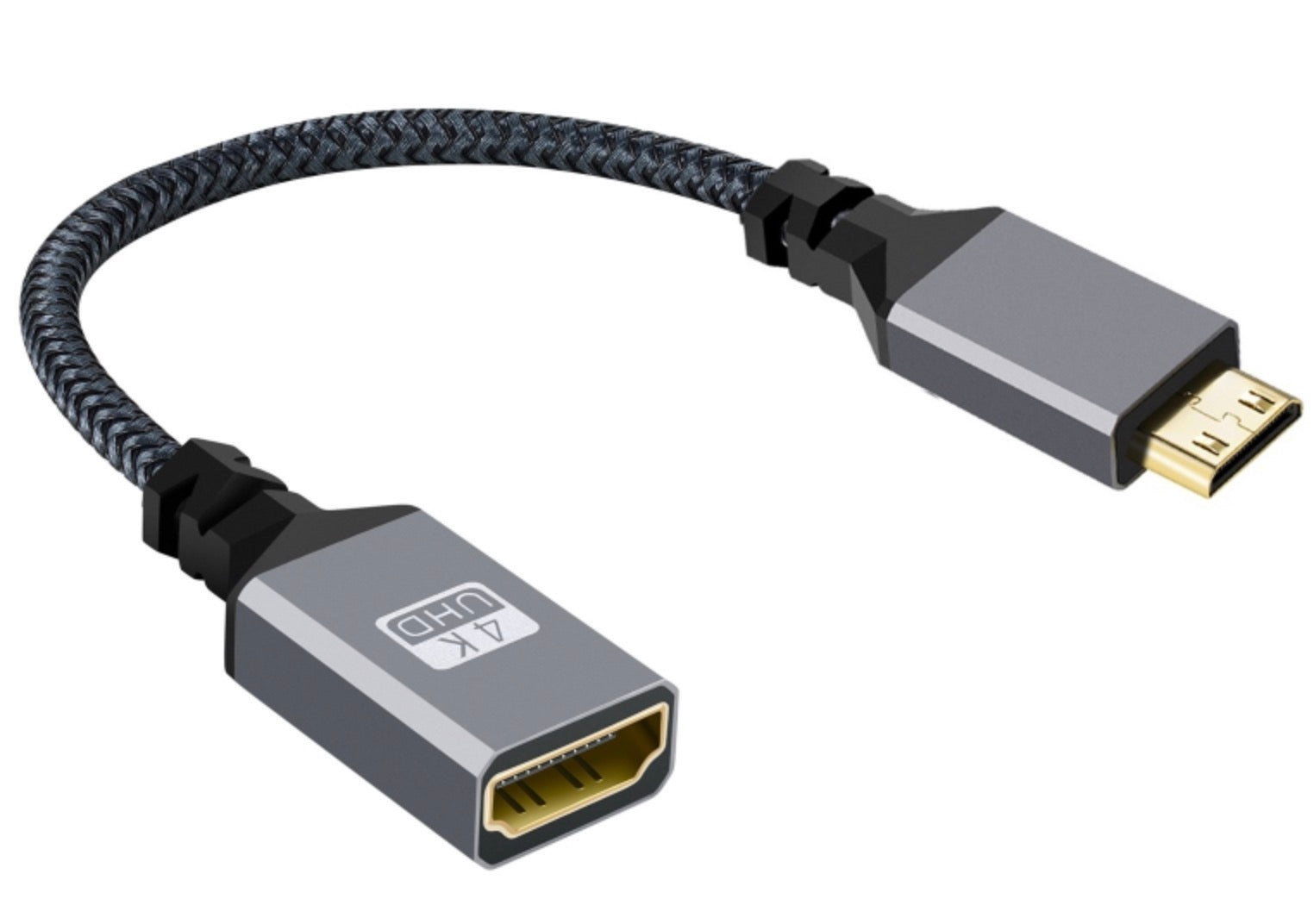 angled mini hdmi male to hdmi female extension adapter