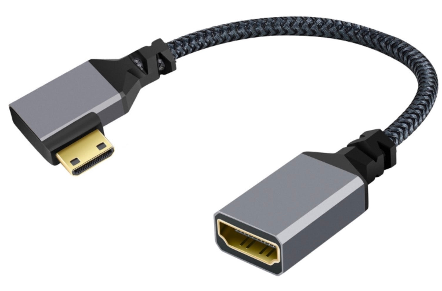braided mini hdmi male to hdmi female extension cable