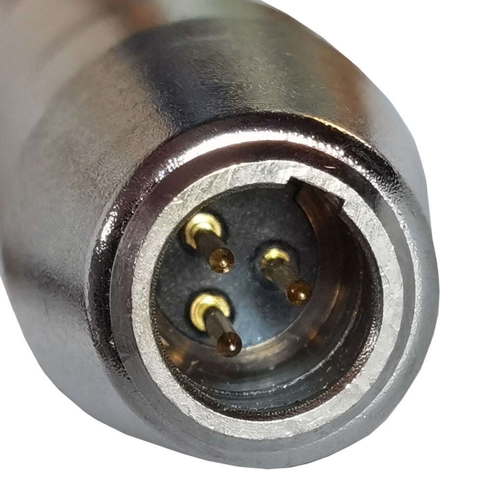 Close-up of the Mini XLR 3-pin male connector