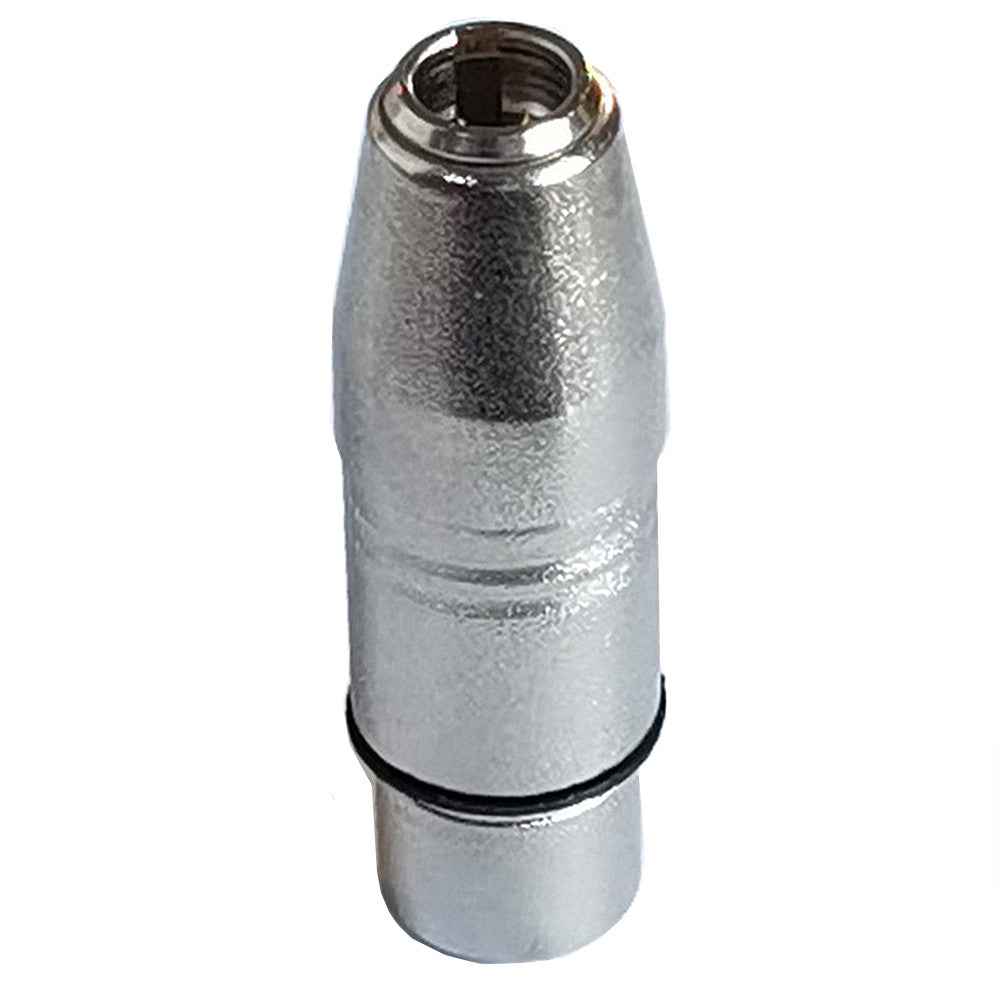 Front view of the Mini XLR 3-pin male audio adapter