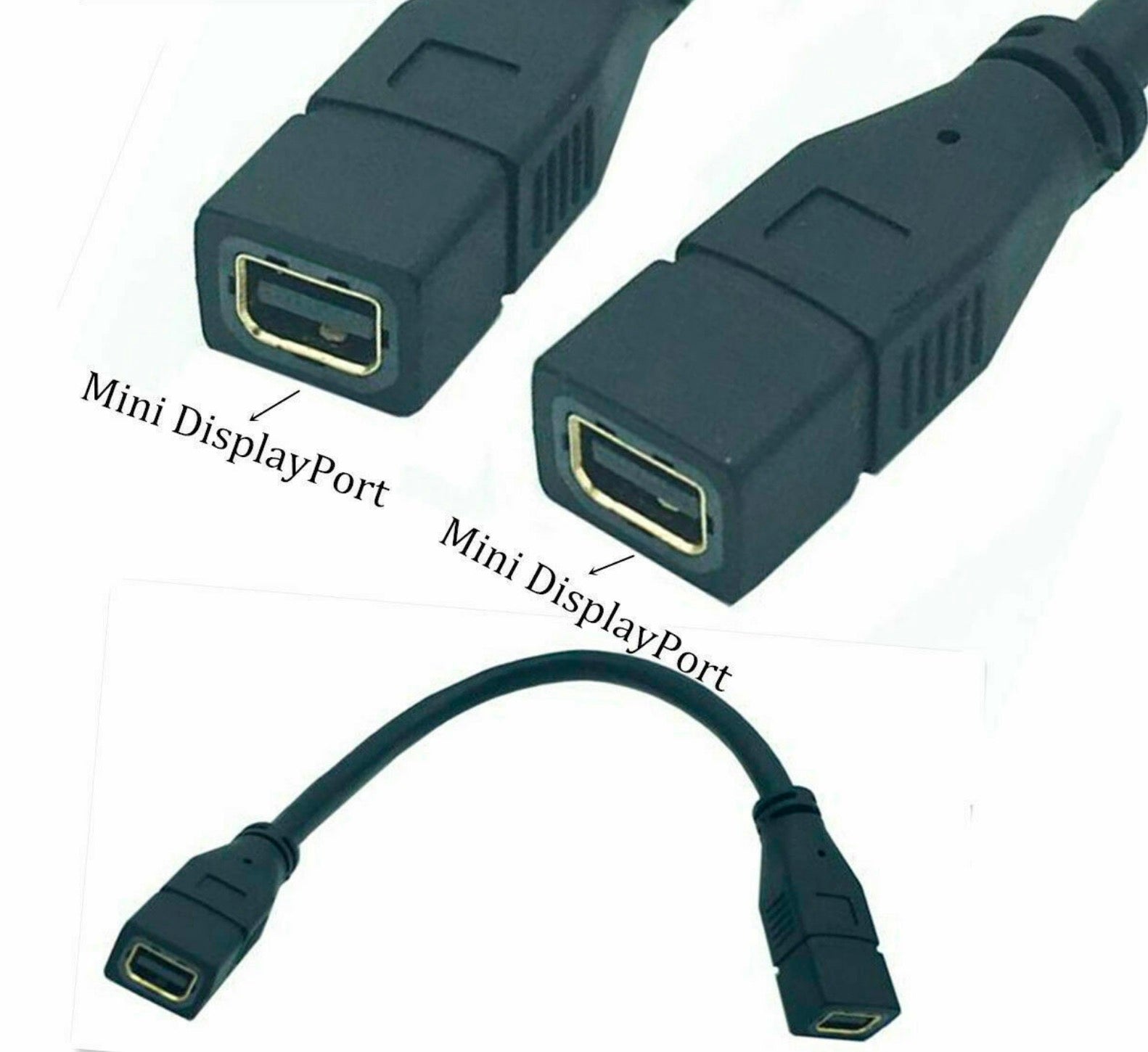 Mini DisplayPort Female to Female Extension Cable 0.3m