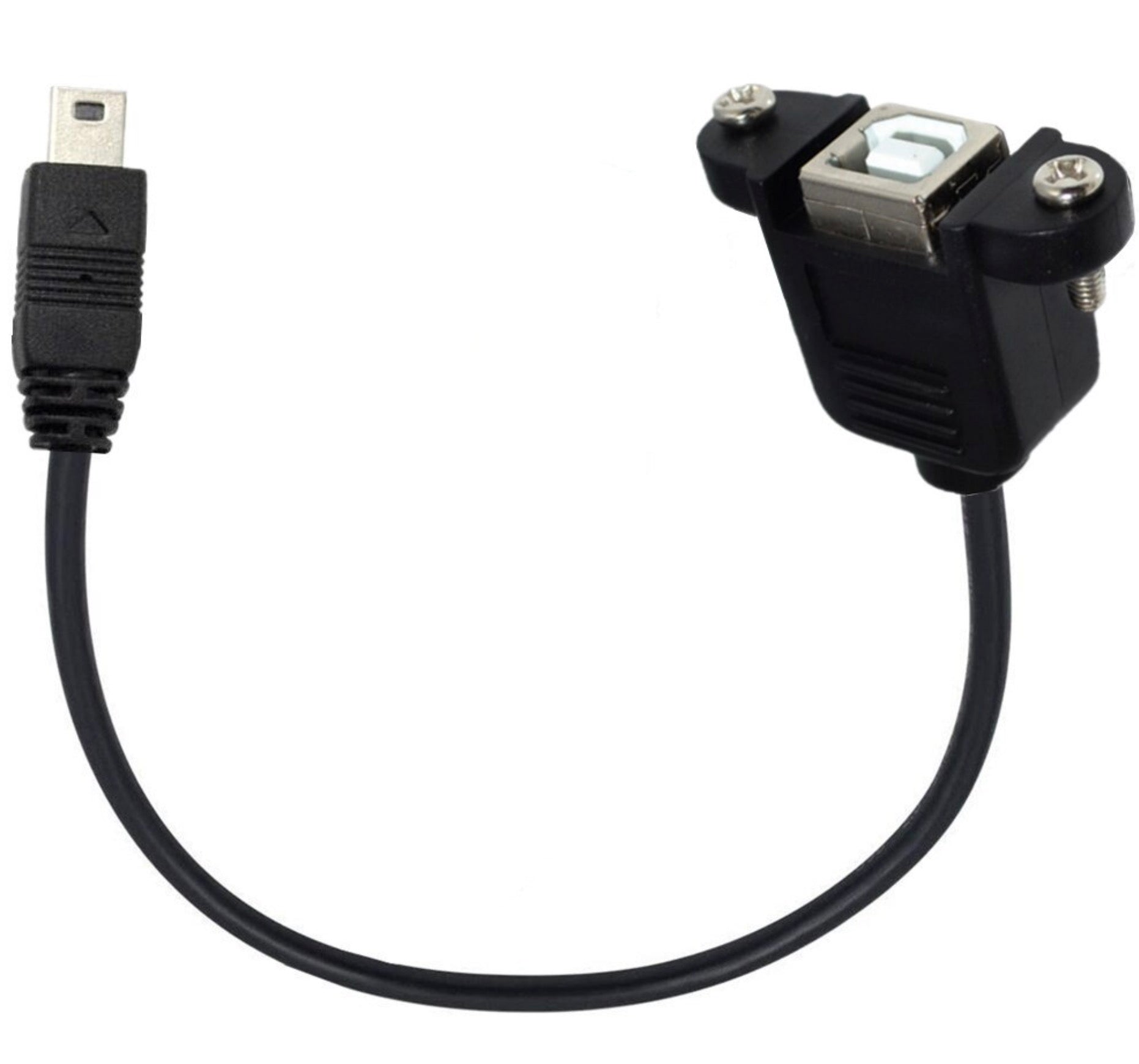 Mini USB 5 Pin Male to USB-B 2.0 Female Panel Mount Cable 0.5m