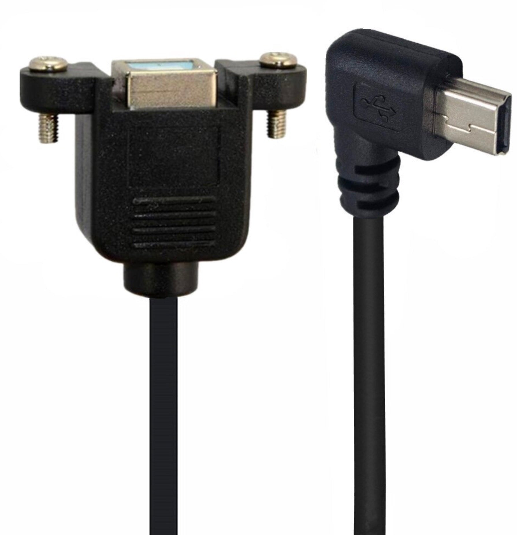 Mini USB 5 Pin Male to USB-B 2.0 Female Panel Mount Cable 0.5m