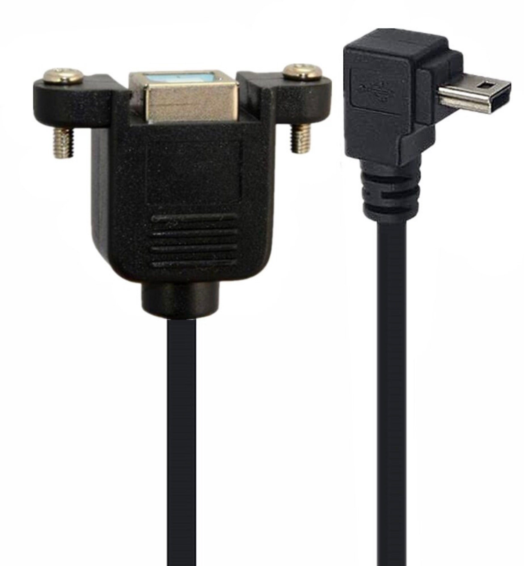 Mini USB 5 Pin Male to USB-B 2.0 Female Panel Mount Cable 0.5m