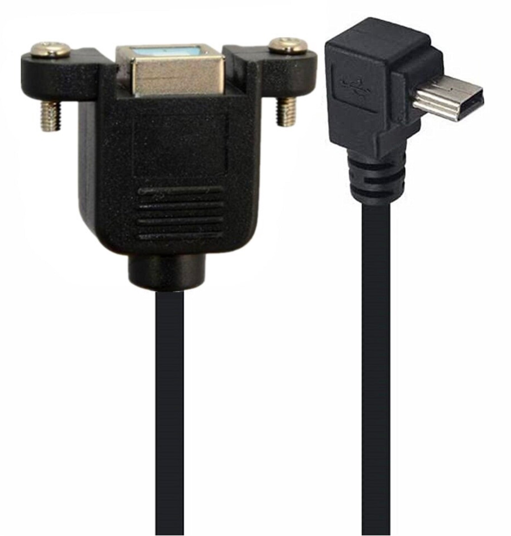 Mini USB 5 Pin Male to USB-B 2.0 Female Panel Mount Cable 0.5m