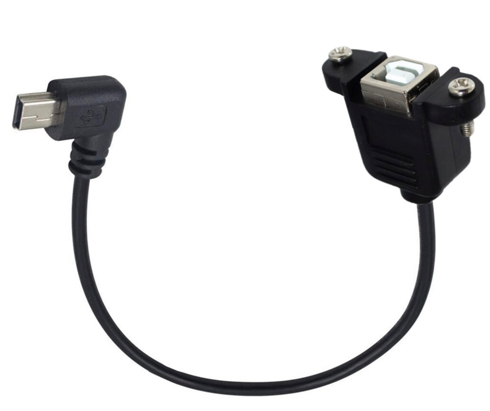 Mini USB 5 Pin Male to USB-B 2.0 Female Panel Mount Cable 0.5m