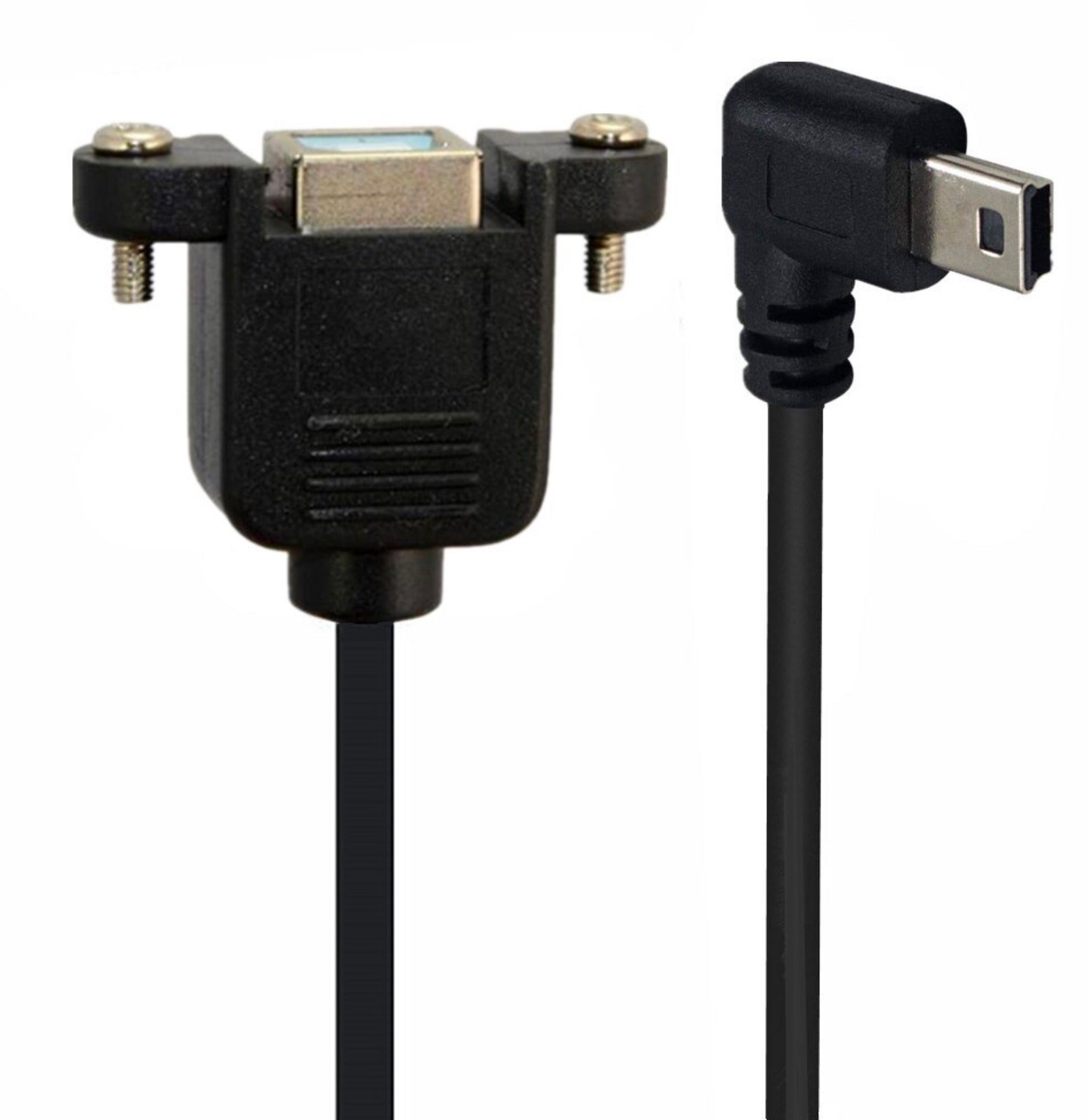 Mini USB 5 Pin Male to USB-B 2.0 Female Panel Mount Cable 0.5m