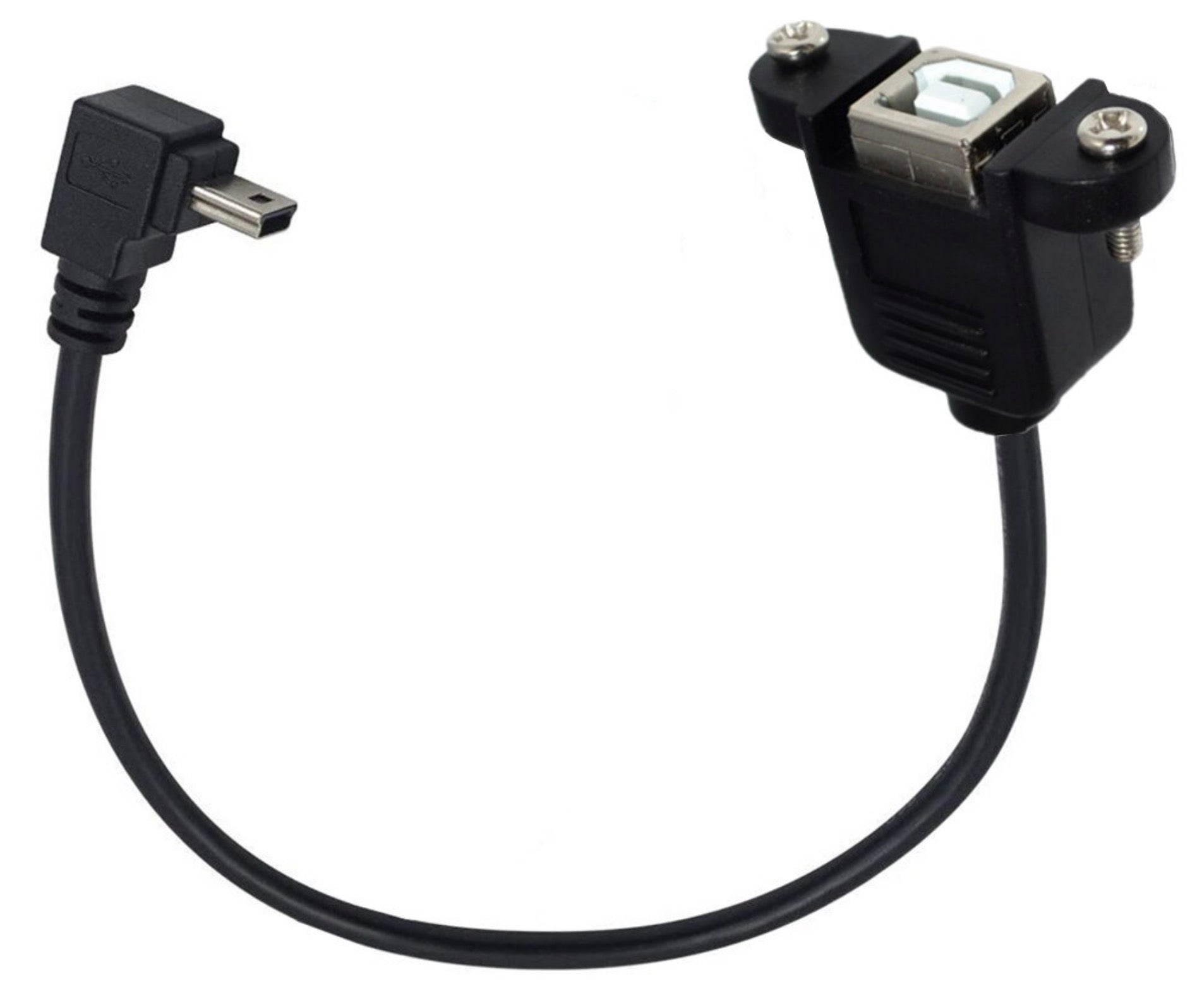 Mini USB 5 Pin Male to USB-B 2.0 Female Panel Mount Cable 0.5m