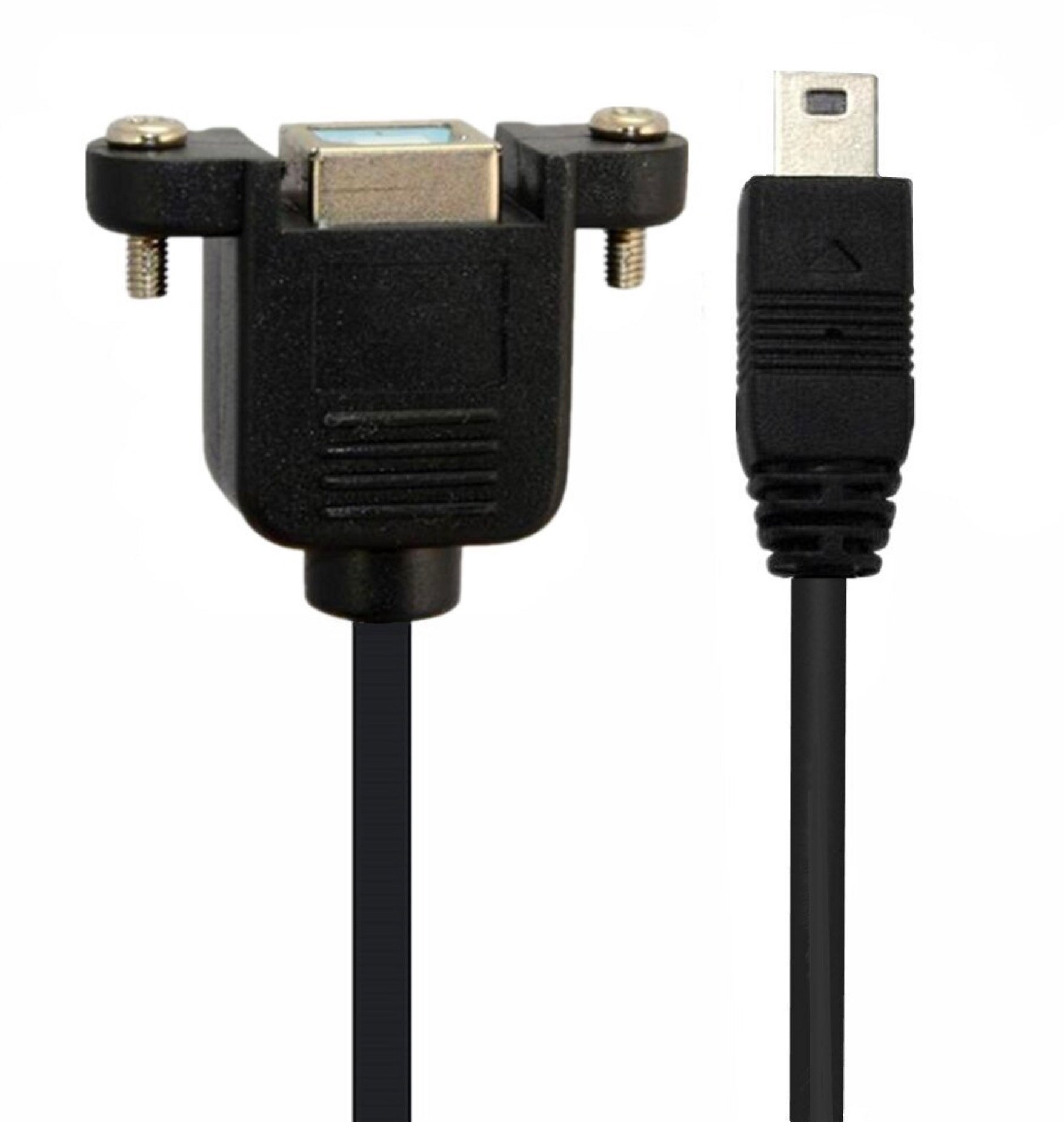 Mini USB 5 Pin Male to USB-B 2.0 Female Panel Mount Cable 0.5m