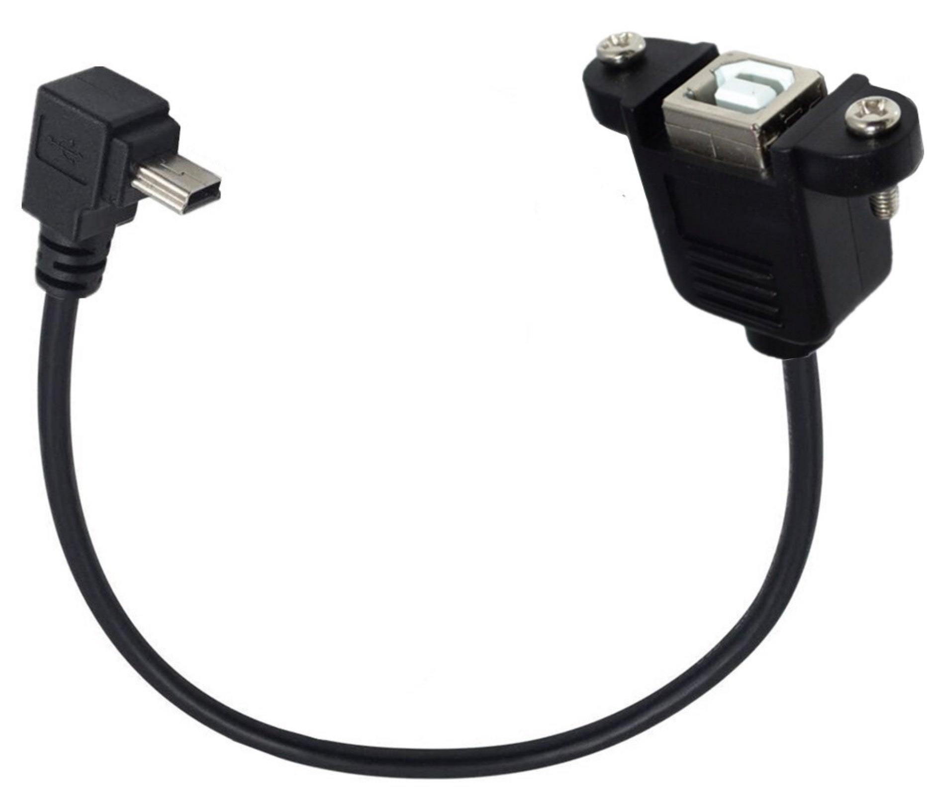 Mini USB 5 Pin Male to USB-B 2.0 Female Panel Mount Cable 0.5m