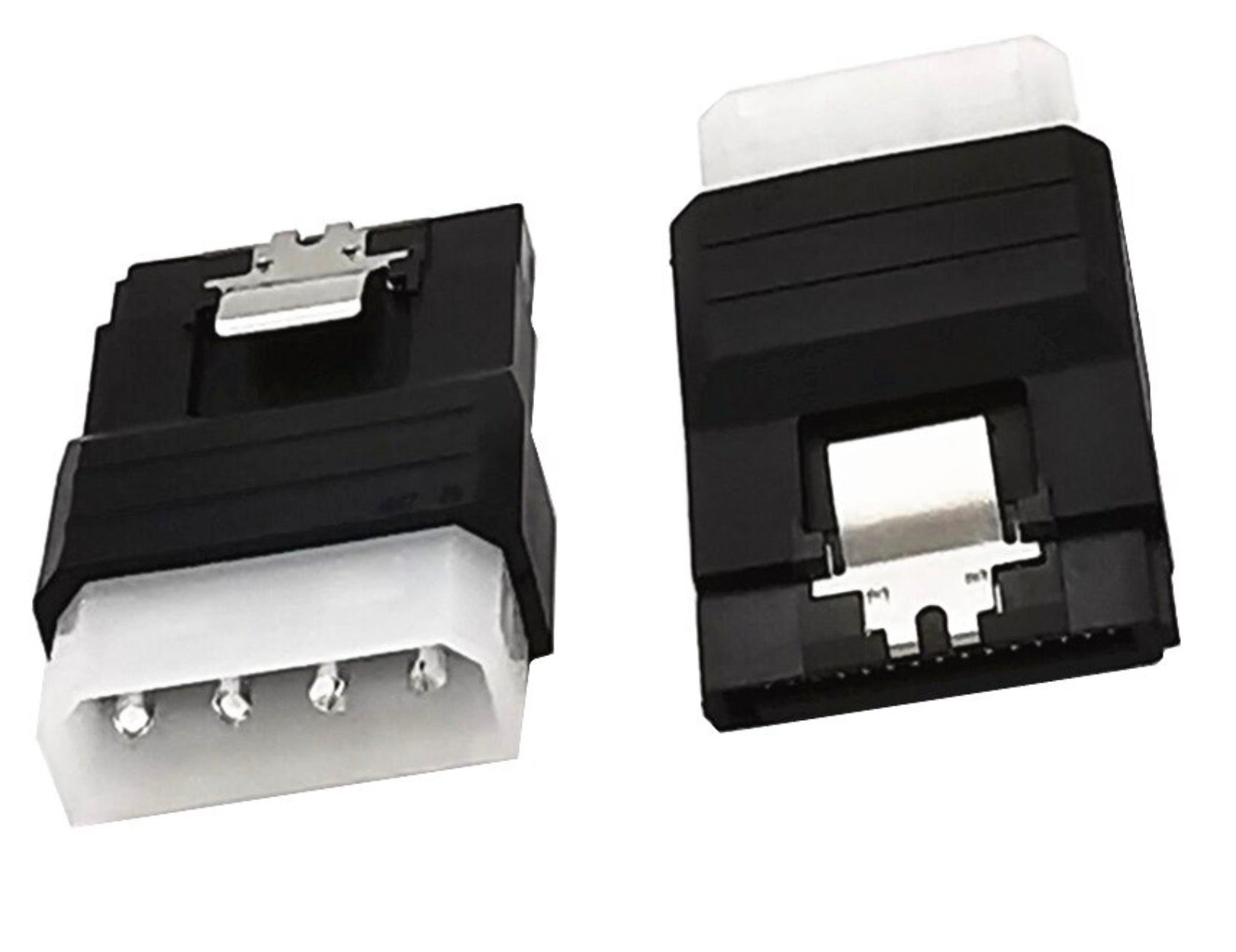 Compact 4-pin Molex to SATA 15-pin female power adapter for SATA storage devices