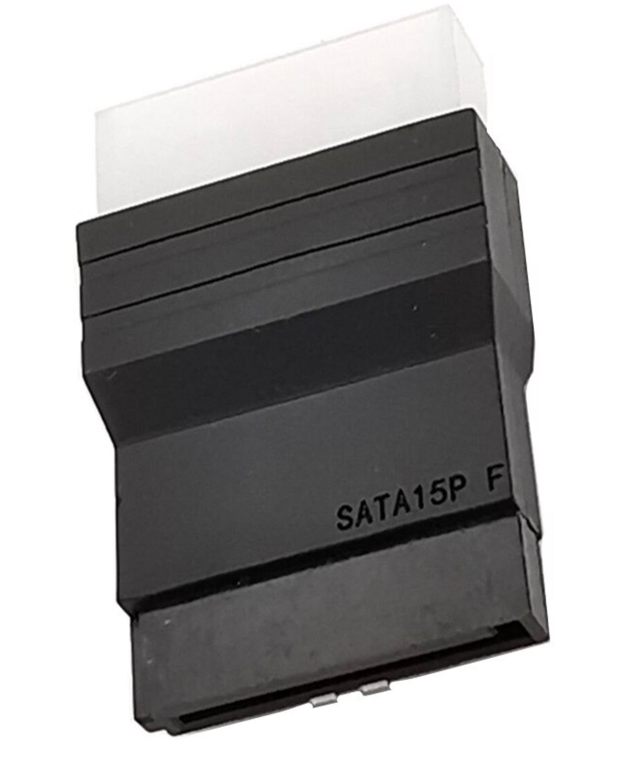 Side profile of 4-pin Molex to SATA power adapter converter
