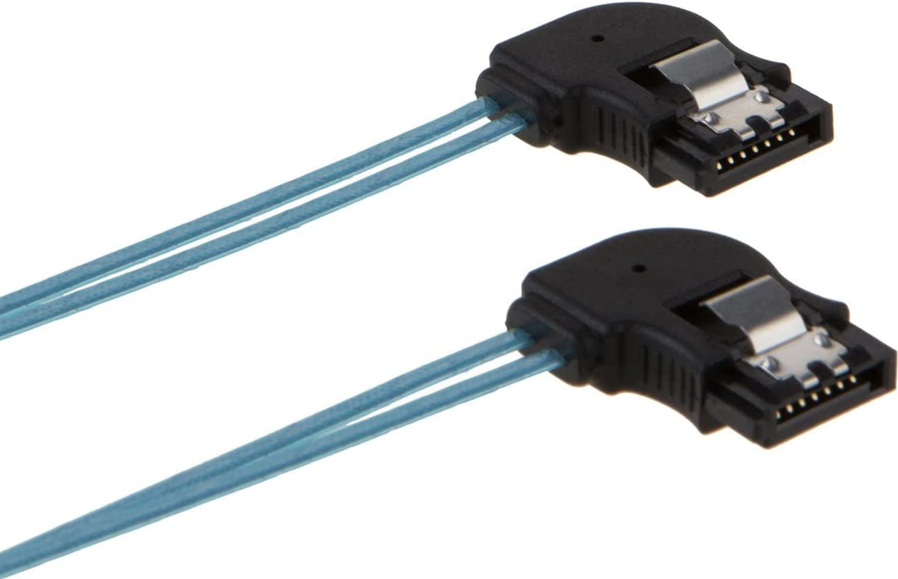 SATA III 7-pin right-angle female to female extension cable with locking latches