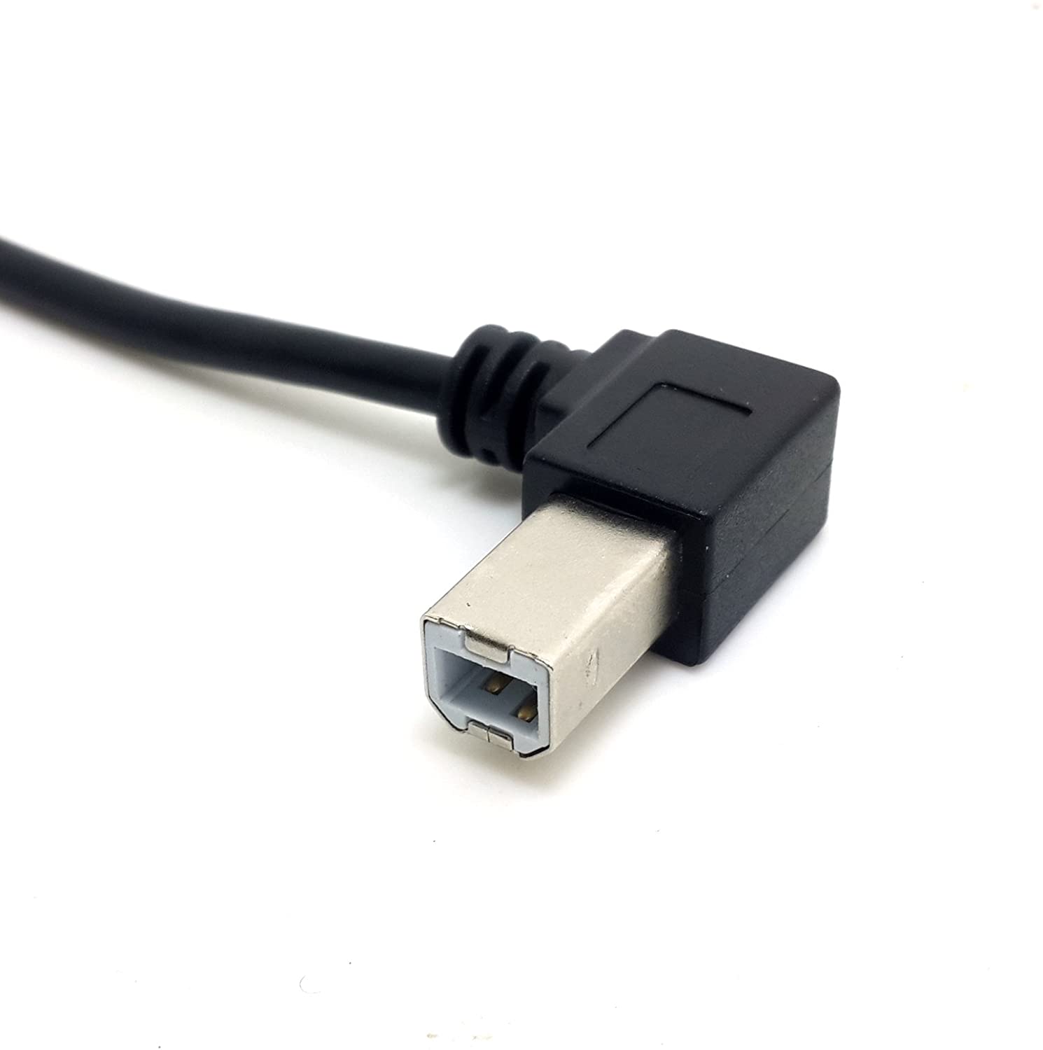 USB-A 2.0 Left Angle Male to USB-B 2.0 Right Angle Male Printer Cable 0.5m