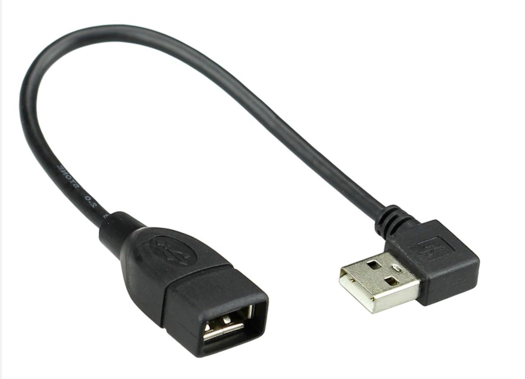USB 2.0 Type A Male to Female Angled Extension Cable 0.3m